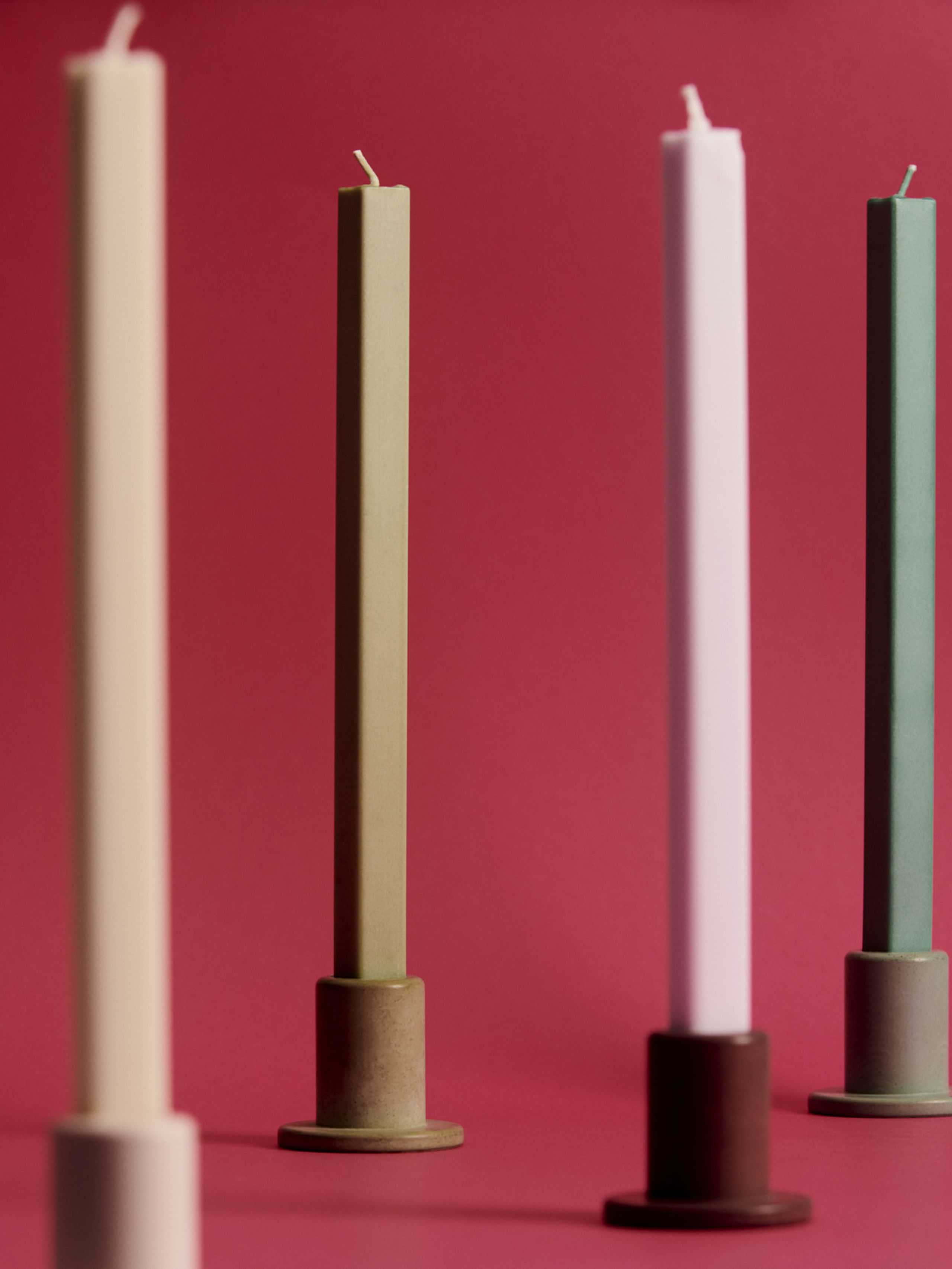 HAY - Garden sofa - Tube Candleholder Concrete - Small - Lime yellow