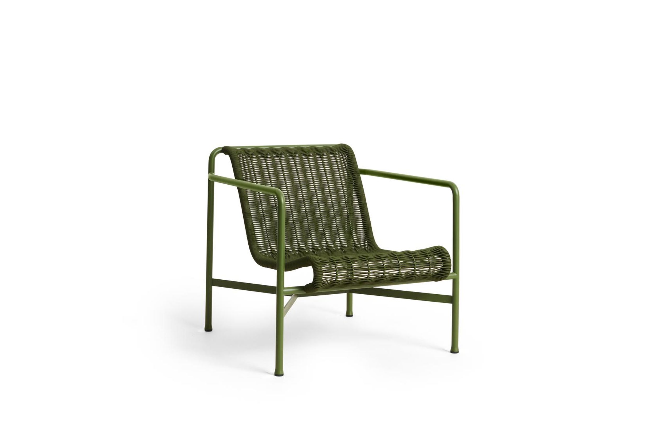 HAY - Cadeira de jardim - Palissade Cord Lounge Chair Low - Olive