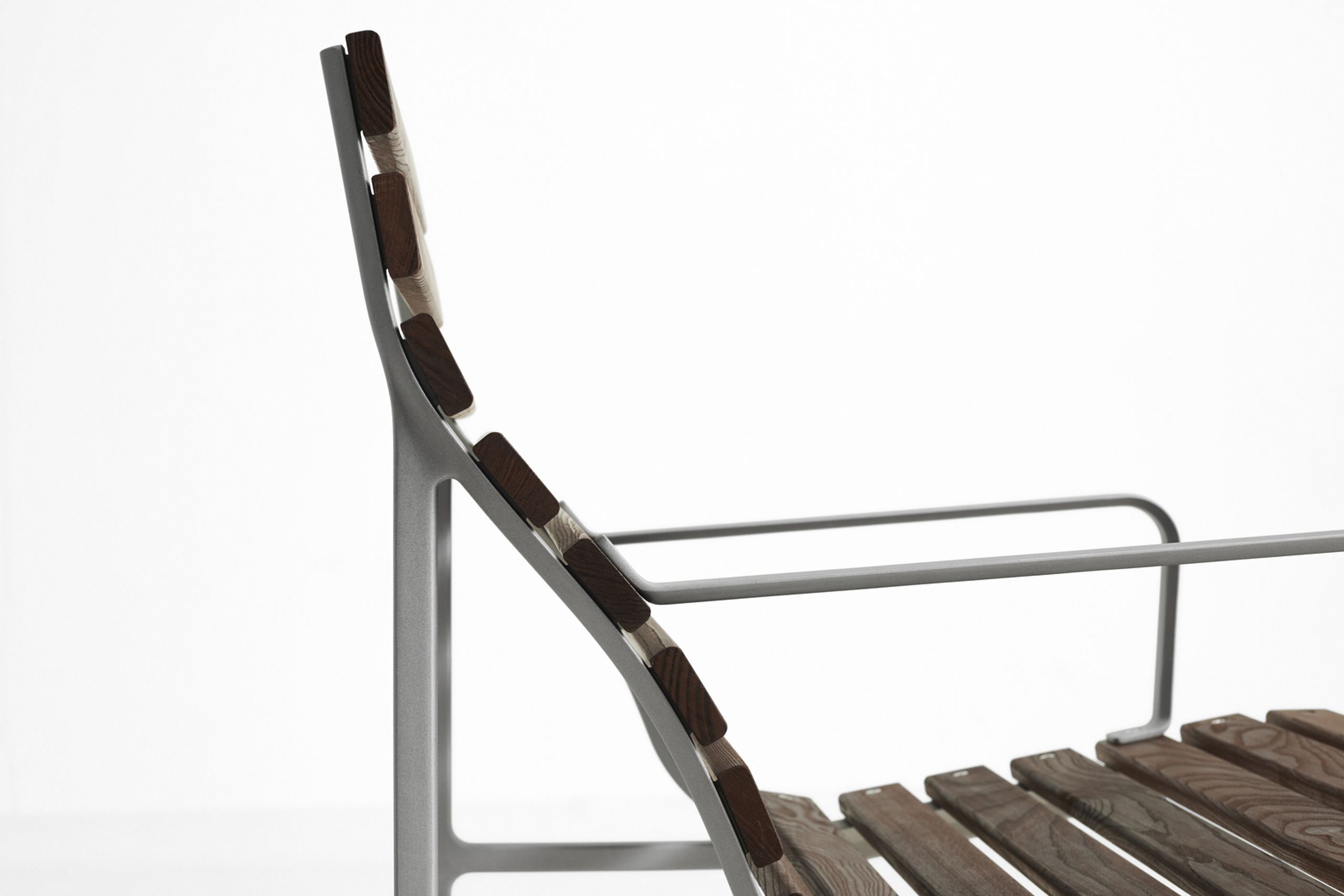 HAY - Garden chair - Traverse Lounge Armchair - Heat Treated Oiled Ash / Aluminium