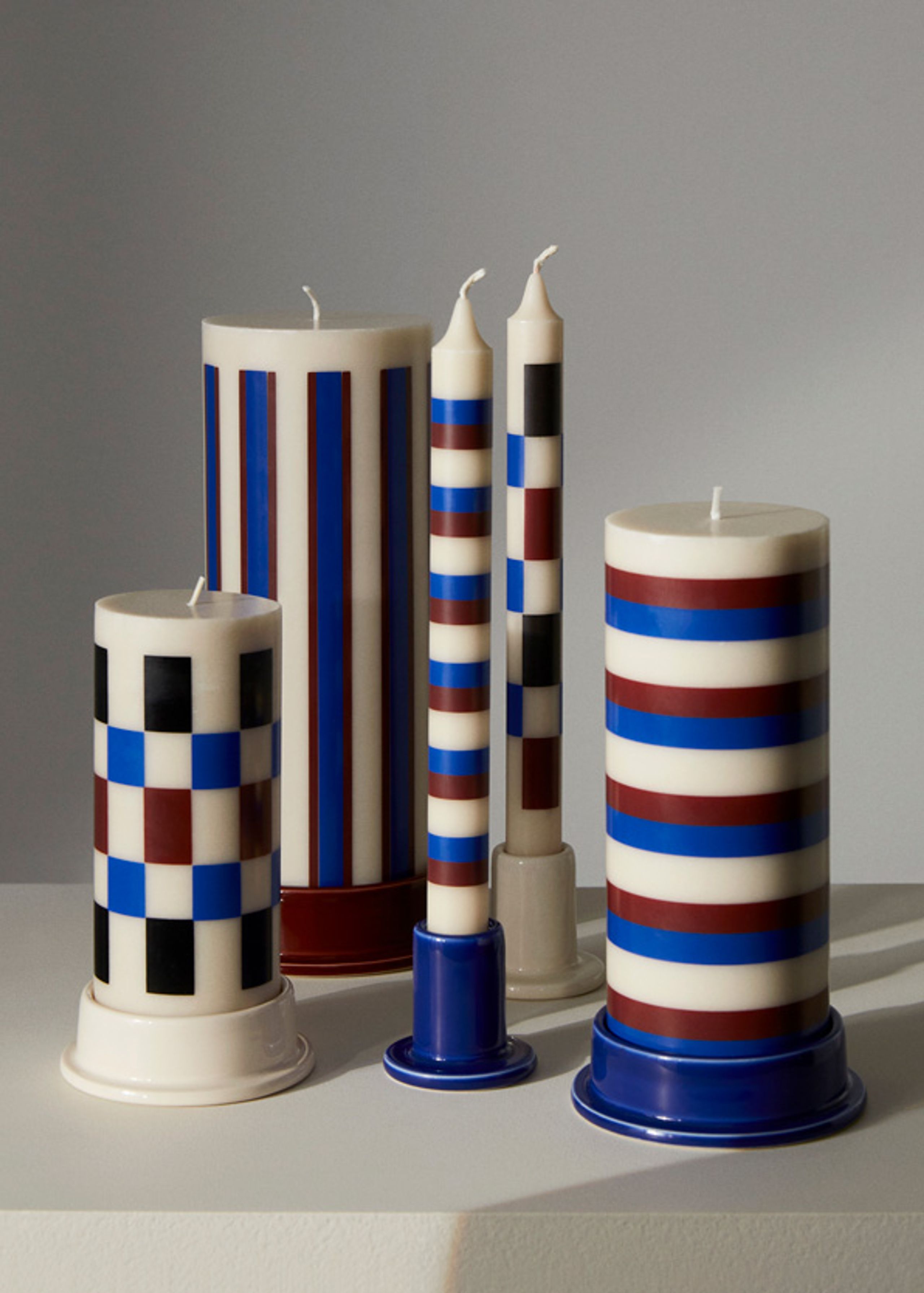 HAY - - Column Candleholder - Light Grey - Large