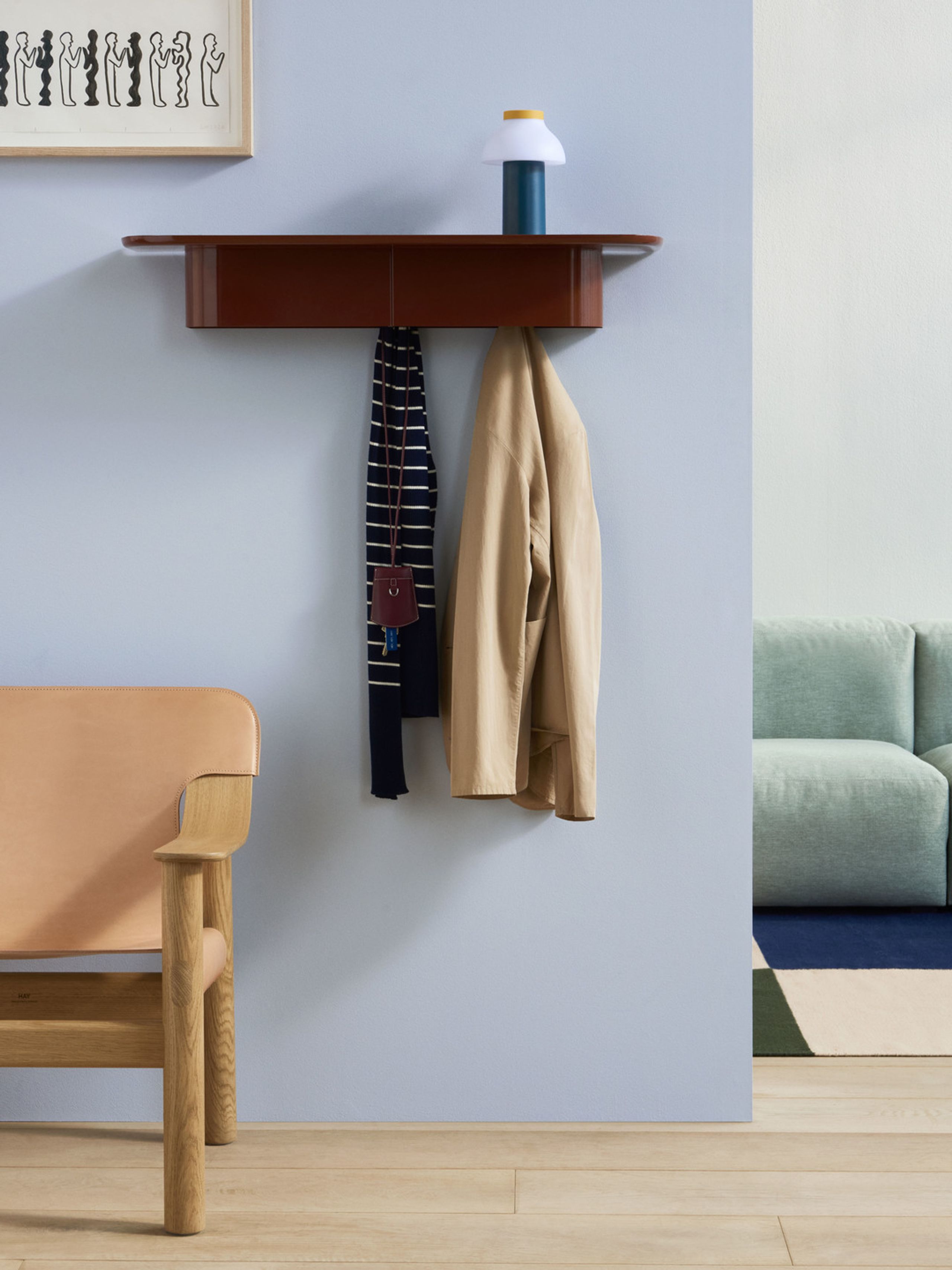 HAY - Shelf - Korpus shelf - 4 hooks M CREAM