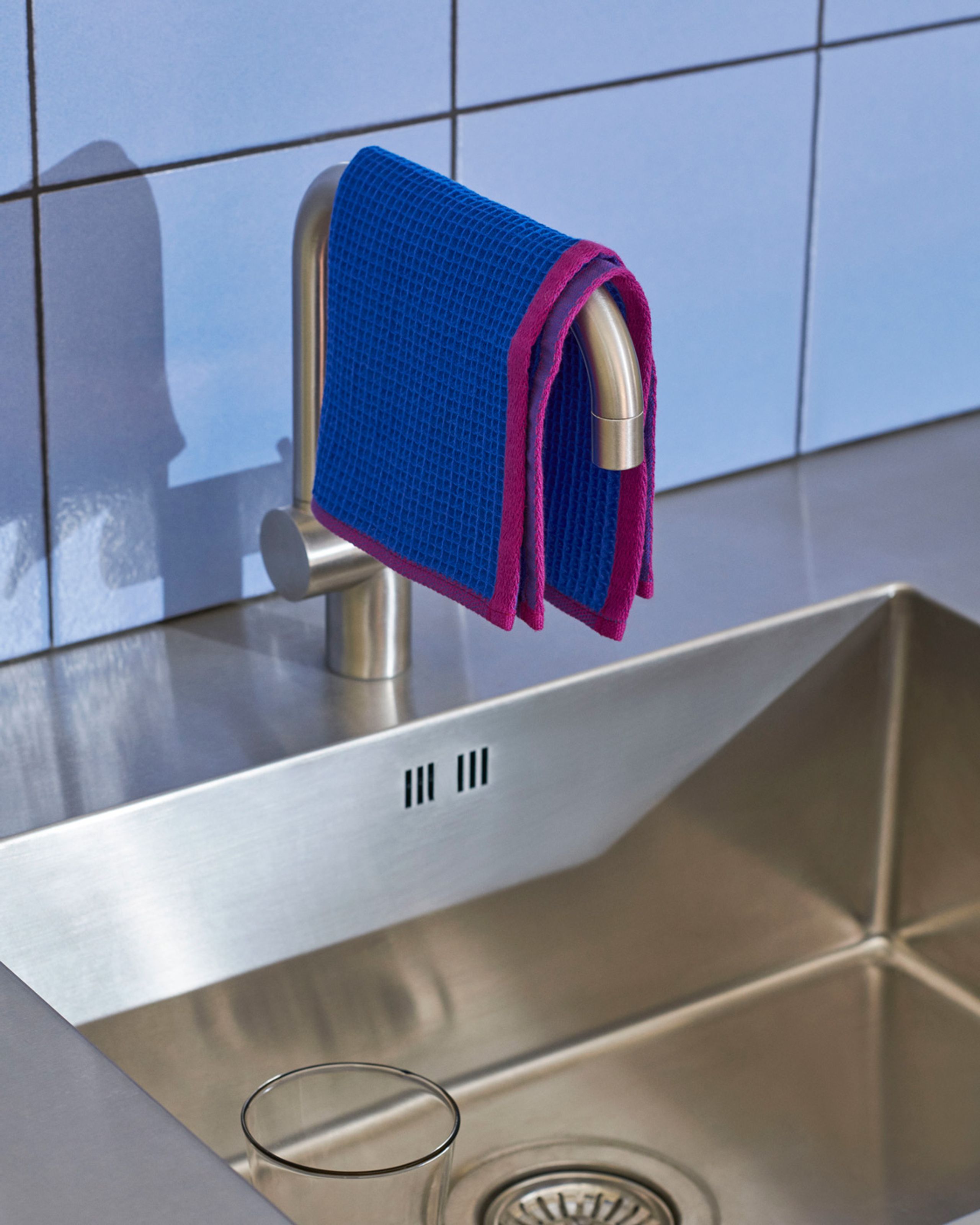 HAY - Cloth - Canteen Dish Cloth | Set of 2 - Blue & Fuchsia / Beige & Yellow