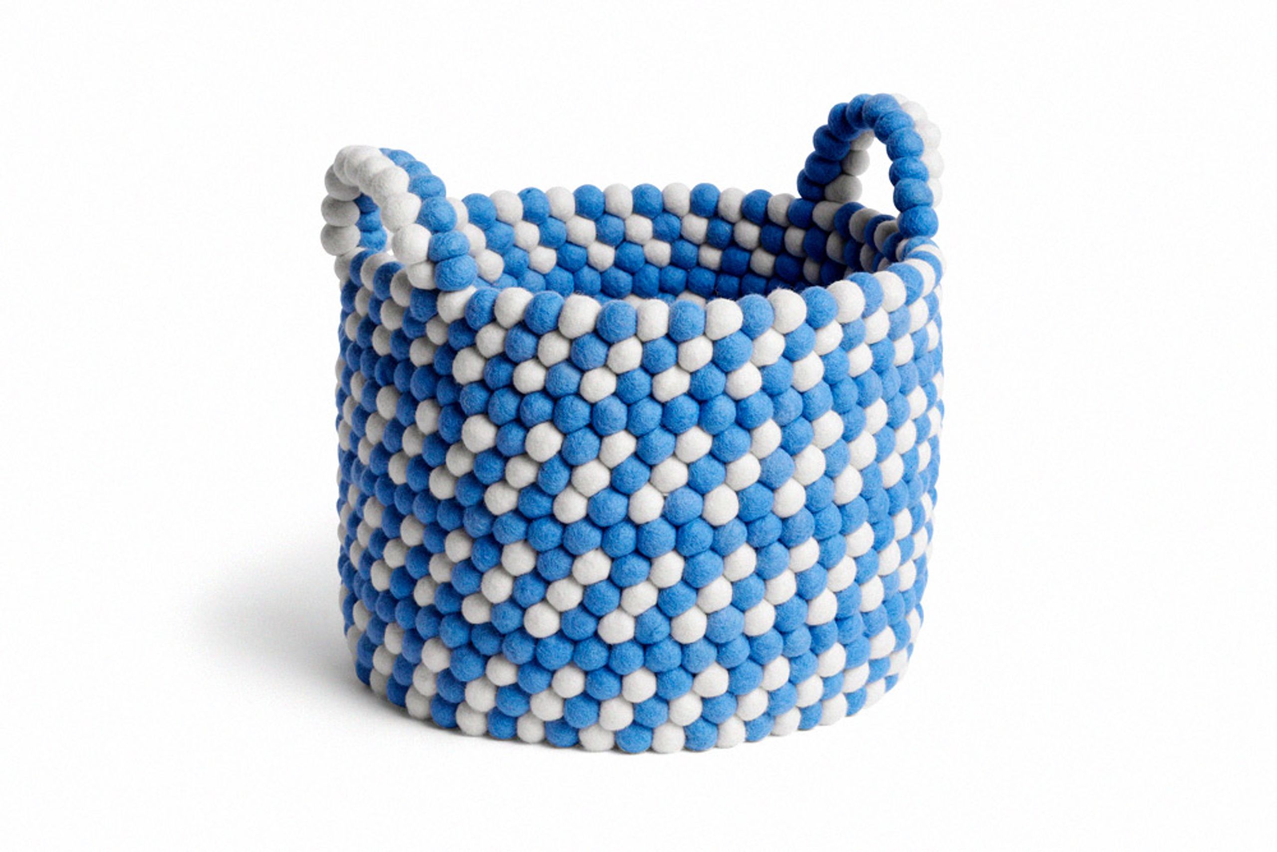 HAY - Basket - Bead Basket - Blue Dash w/ Handles