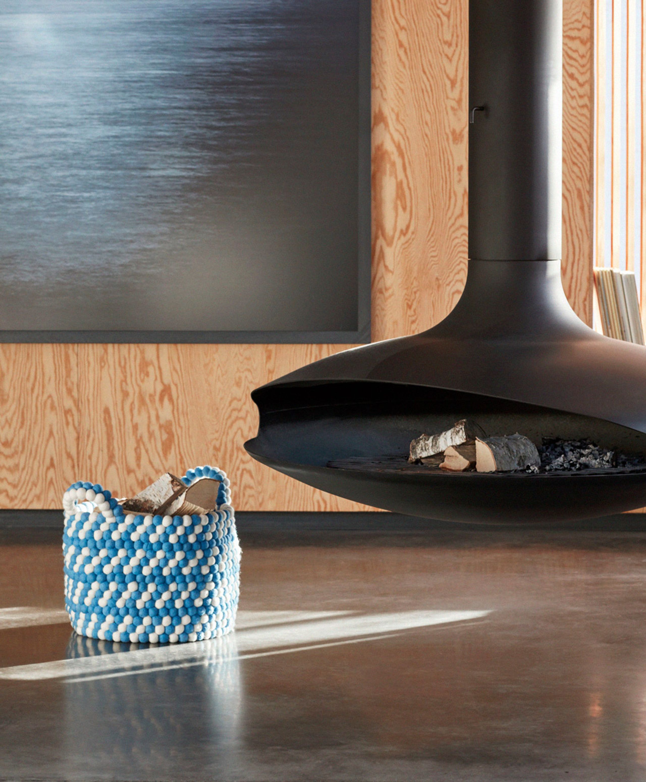 HAY - Basket - Bead Basket - Blue Dash w/ Handles