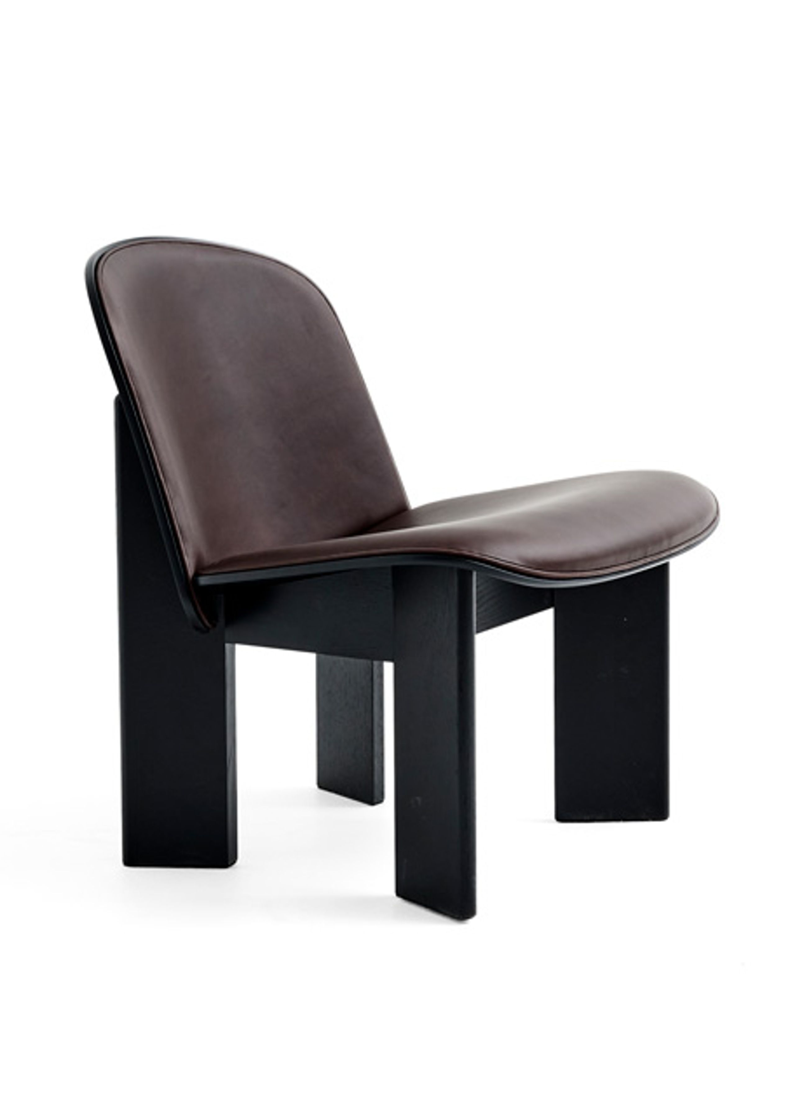 HAY - Loungestol - Chisel Lounge Chair | Front Upholstery - Black Lacquered Oak / Sense Dark Brown