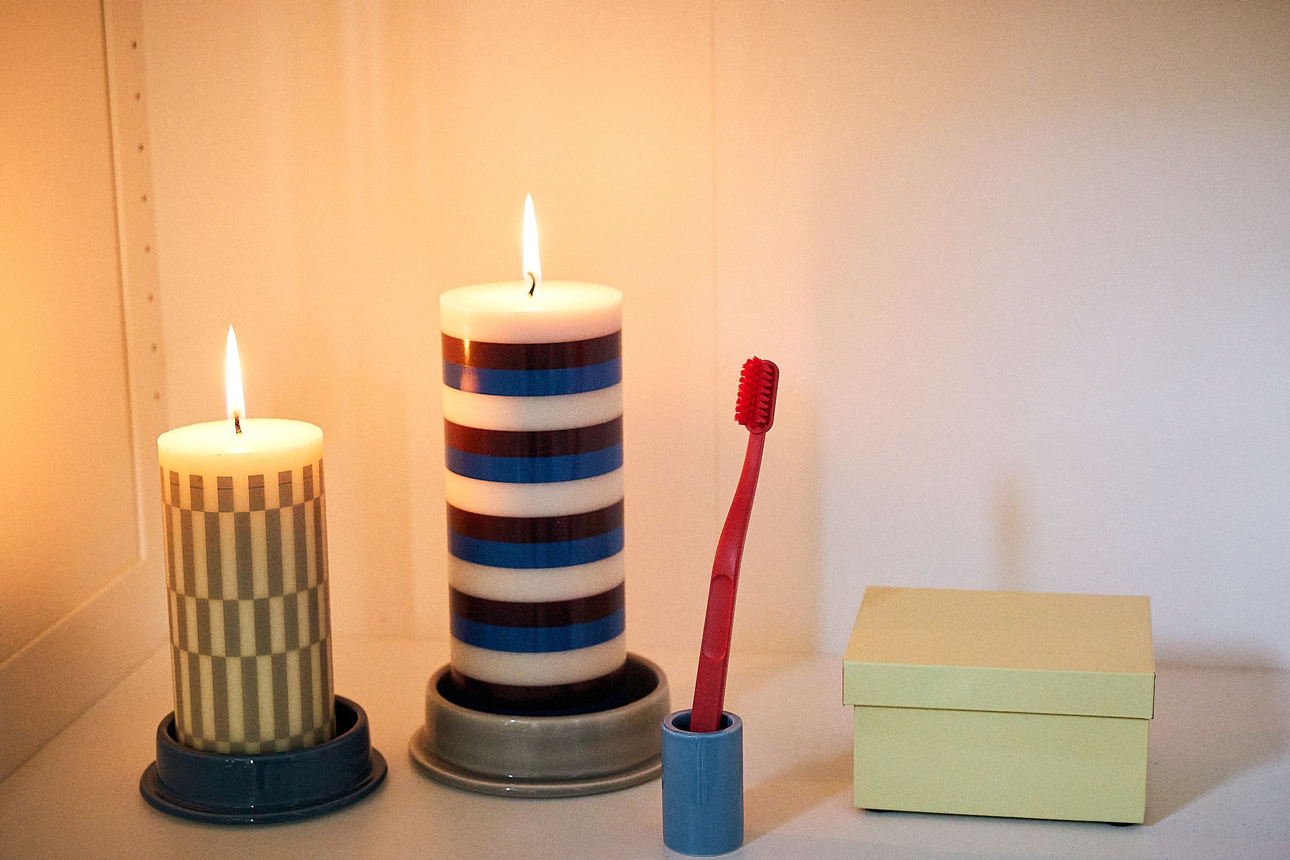 HAY - Candle holder - Column Candleholder - Light Grey - Large