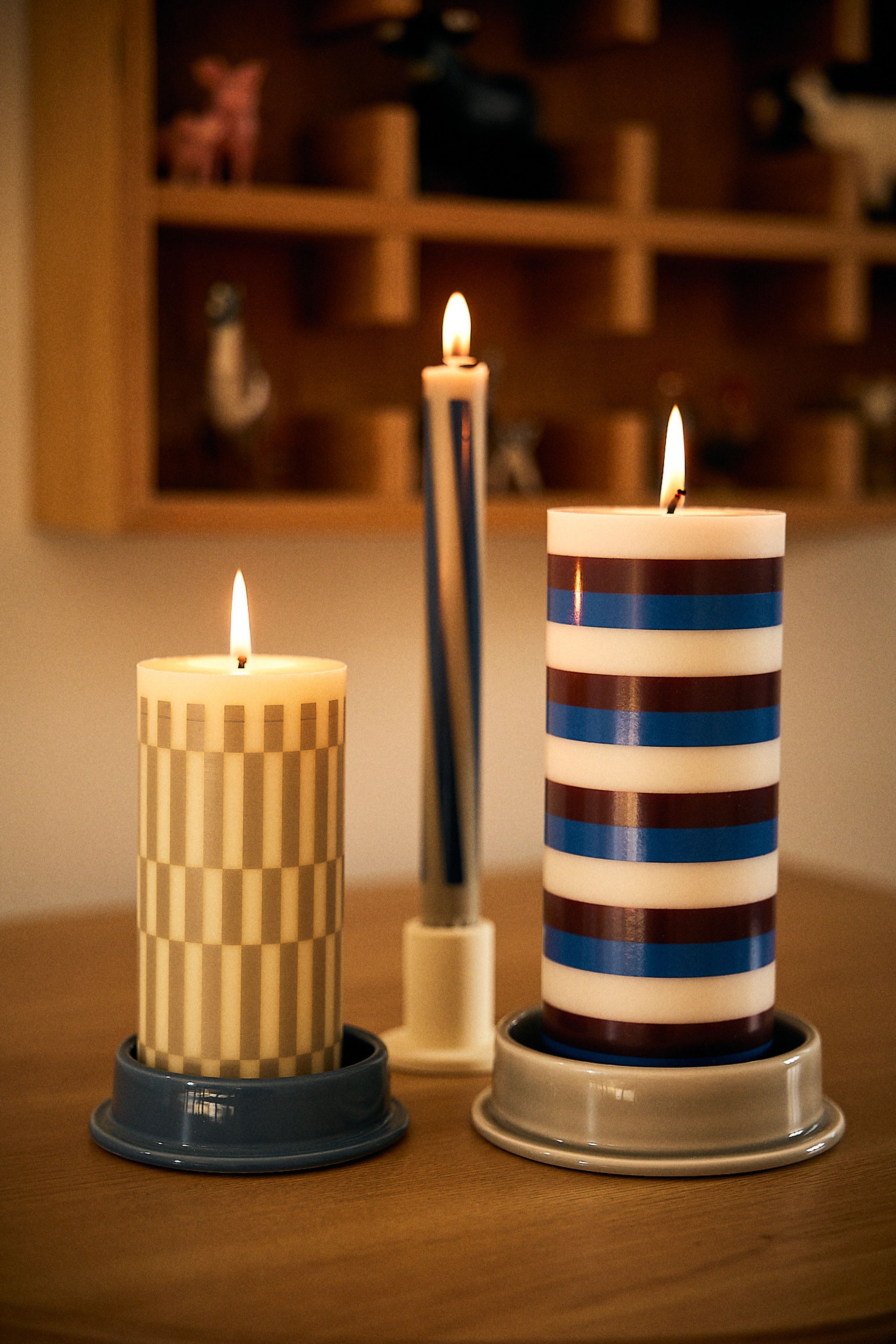 HAY - Candle holder - Column Candleholder - Light Grey - Large