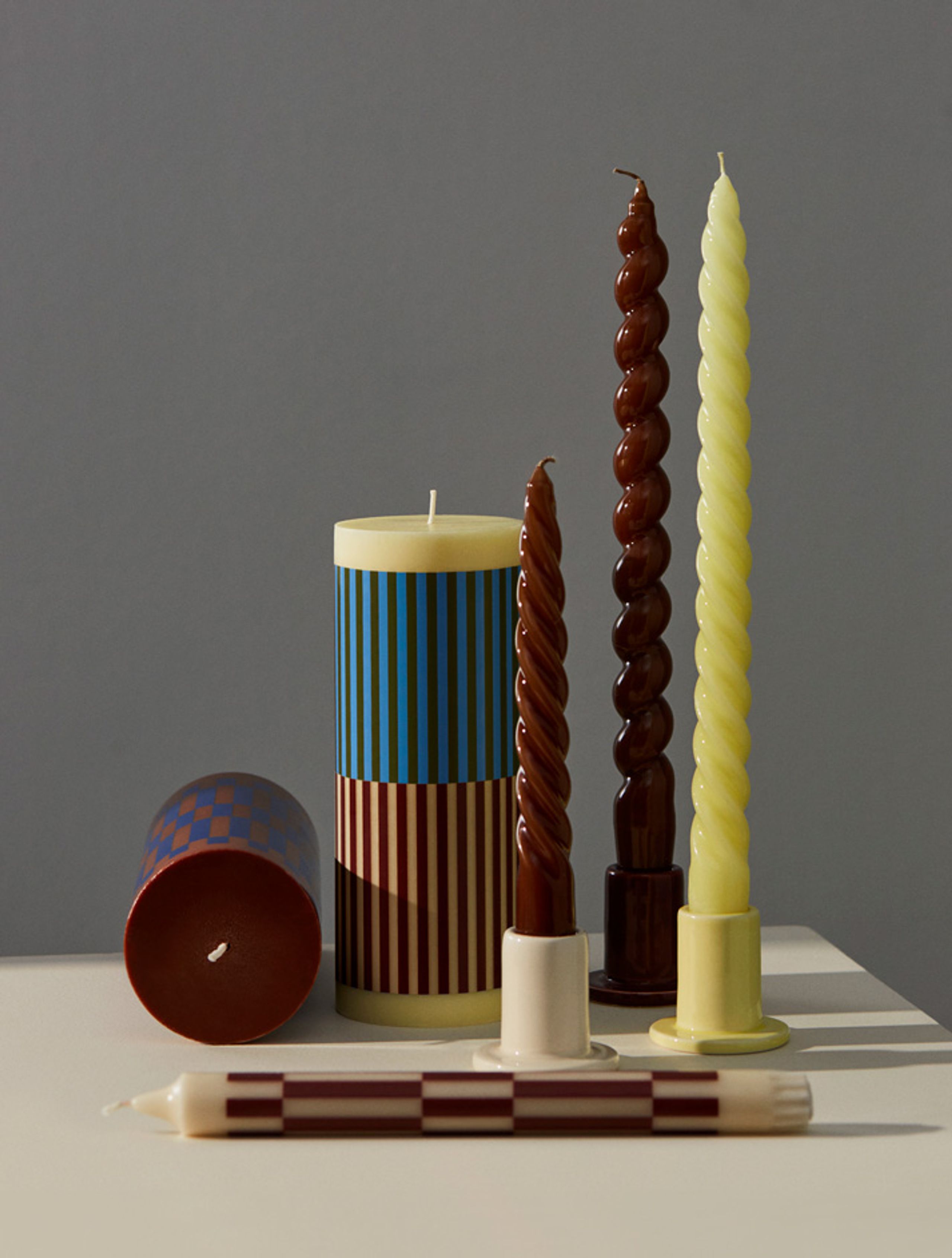 HAY - Kerzenständer - Tube Candleholder - Small - Brown