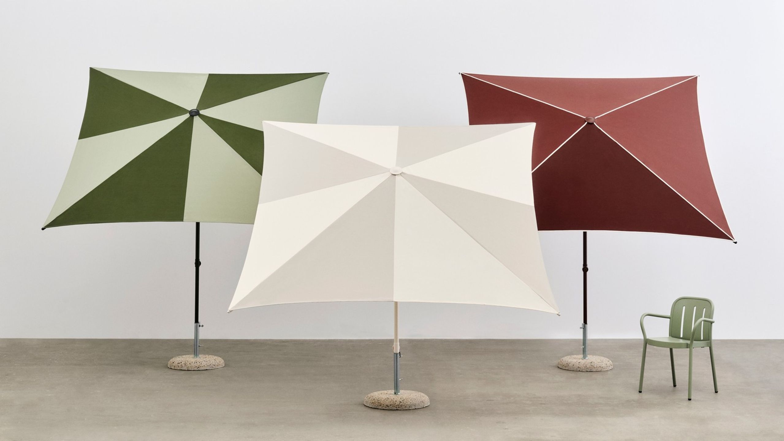 HAY - Sonnenschirm - Terrazza Parasol - Square - Off-white and grey