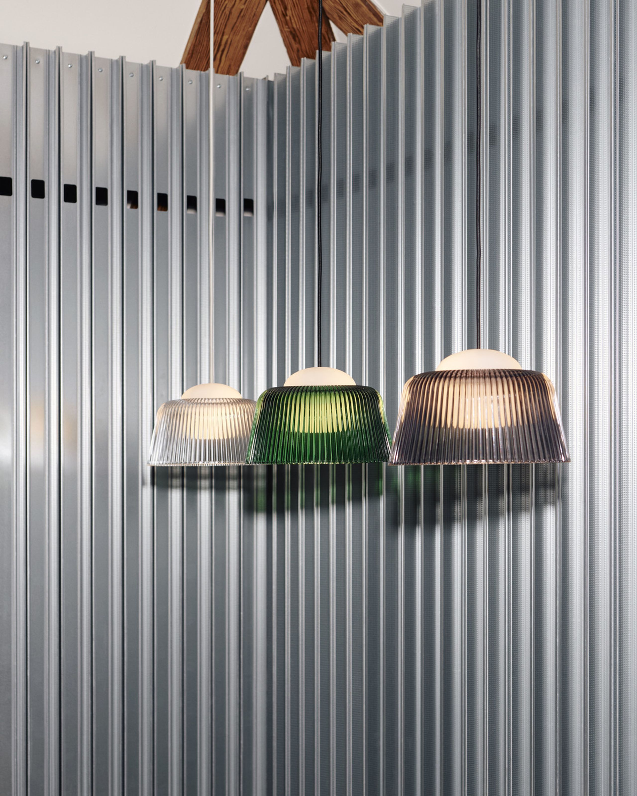 HAY - Pendant Lamp - Brim Pendant - Bottle green glass