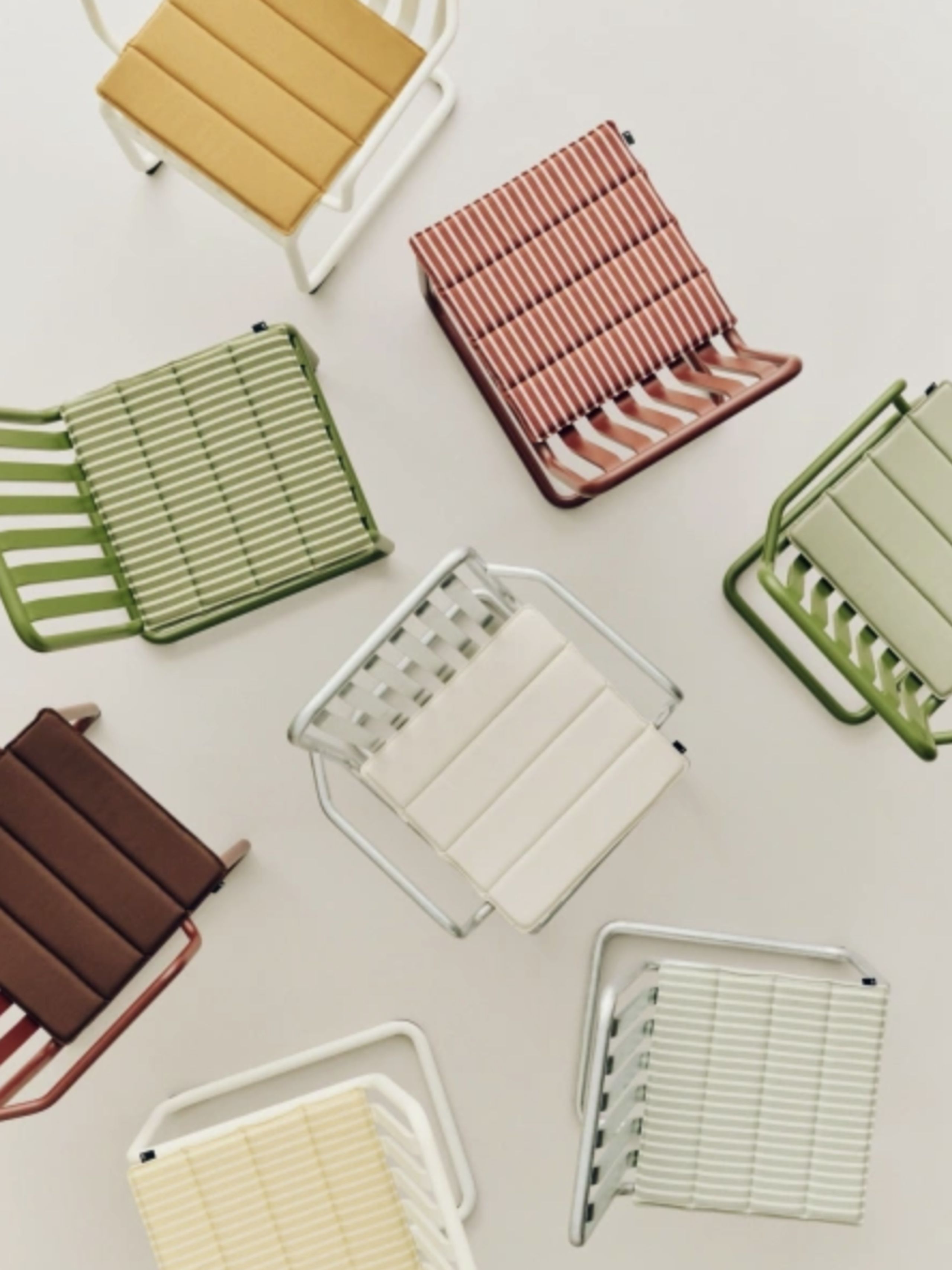 HAY - Kussen - Terrazza Seat Cushion - 40 x 40 - Grey bold stripe