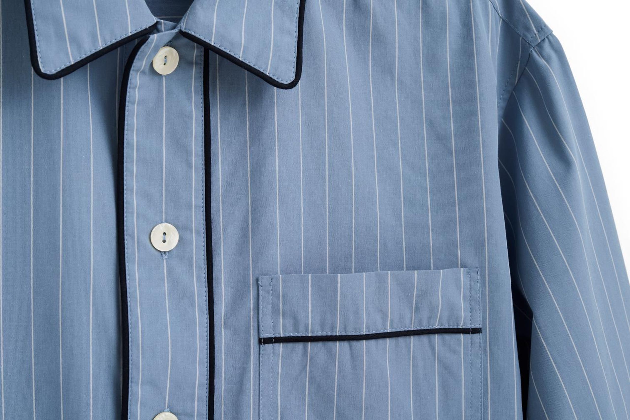 HAY - Pajamas - Fineline Long Nightshirt - Blue