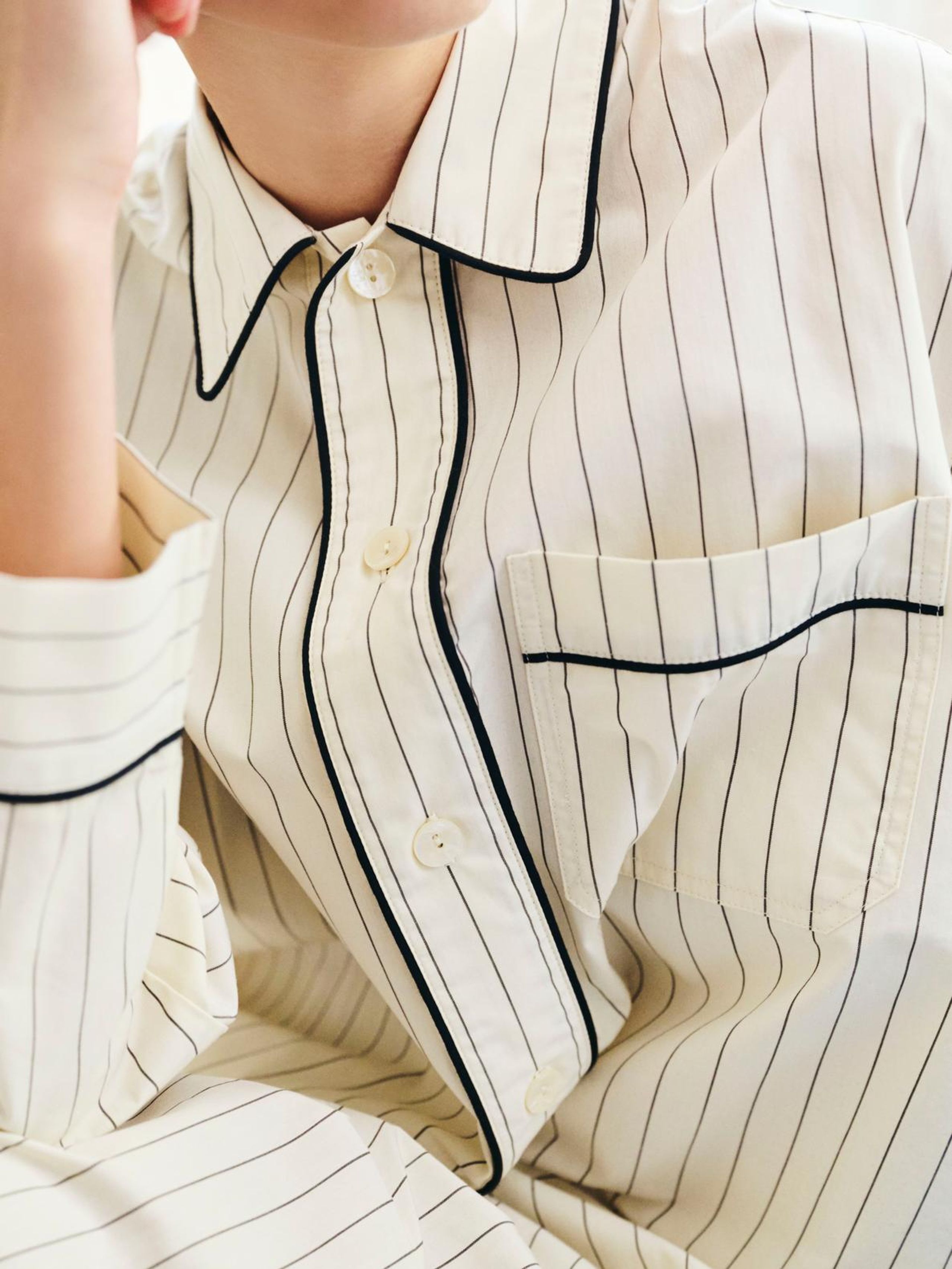 HAY - Pajamas - Fineline Long Nightshirt - Ivory