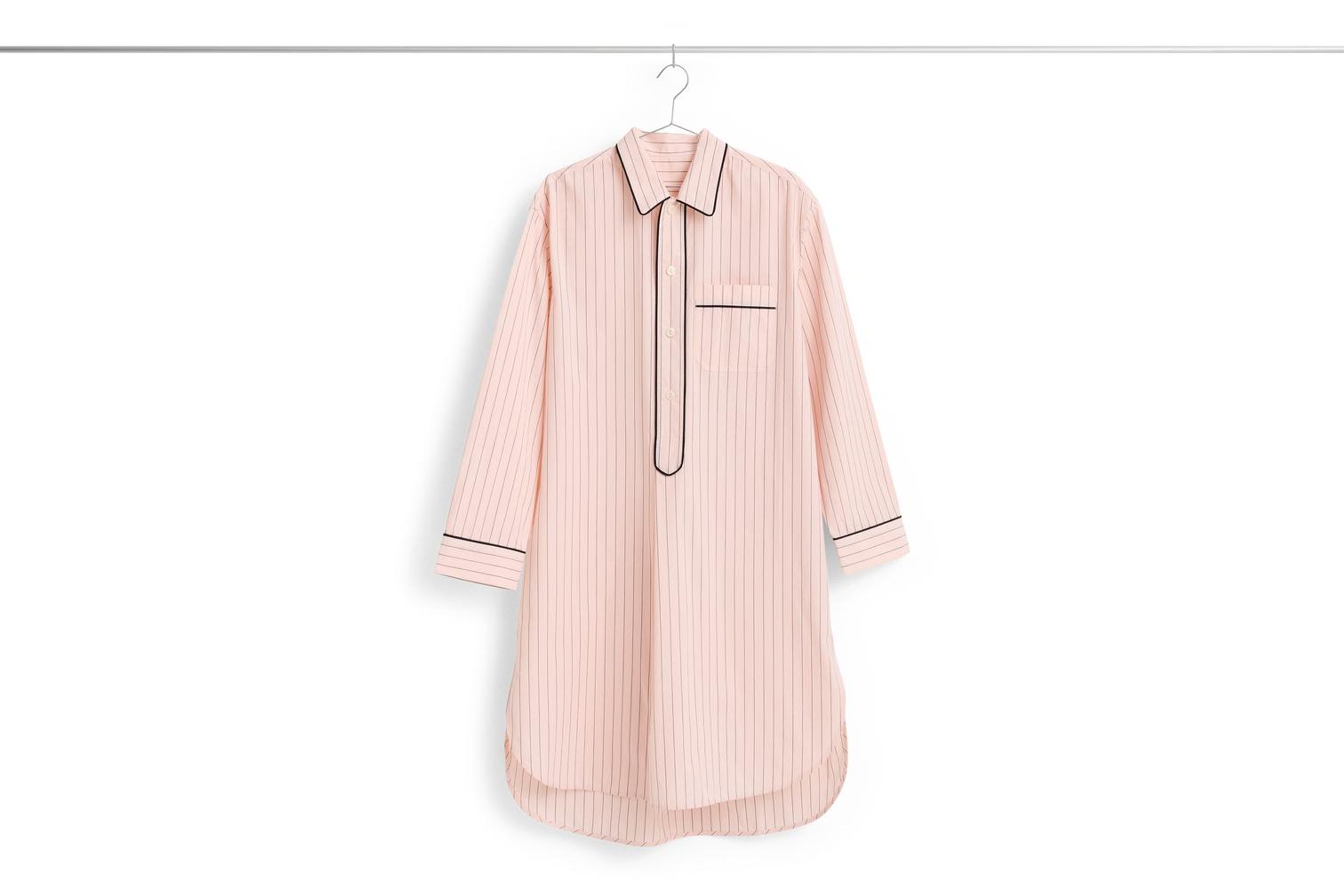 HAY - Pajamas - Fineline Long Nightshirt - Soft Pink