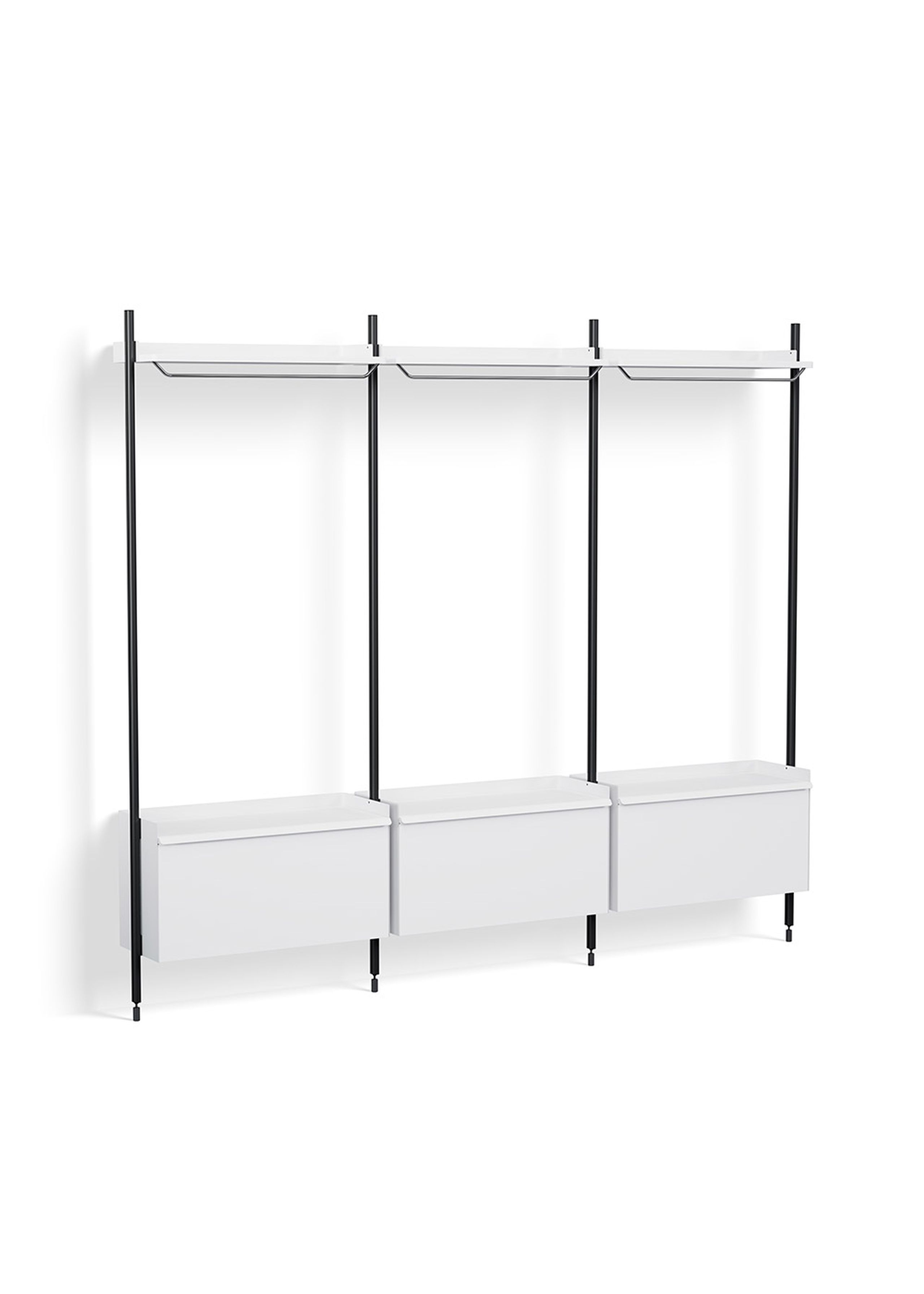 HAY - Reol - Pier System / No. 1003 - White / Black Anodised Aluminium