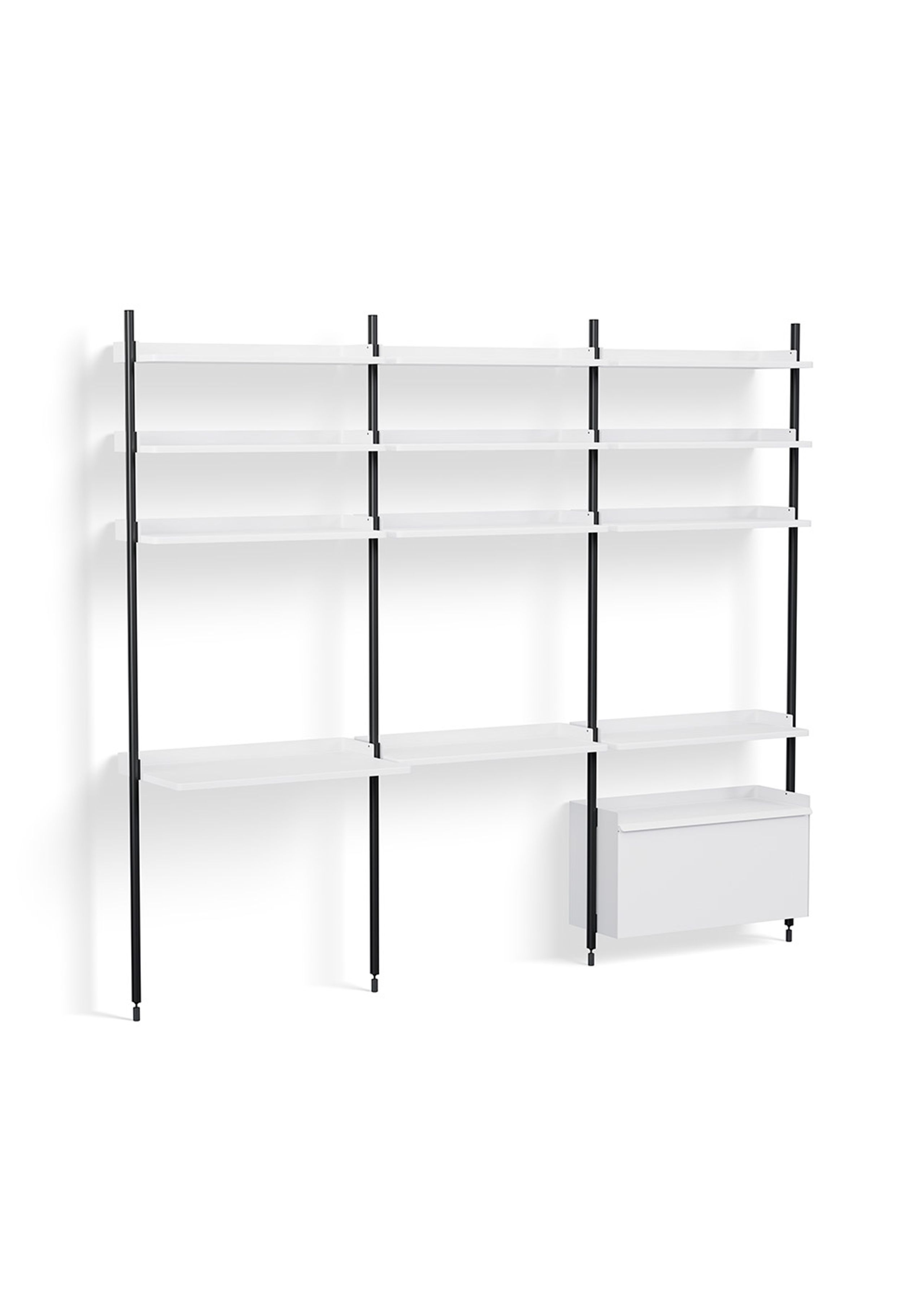 HAY - Reol - Pier System / No. 23 - White / Black Anodised Aluminium