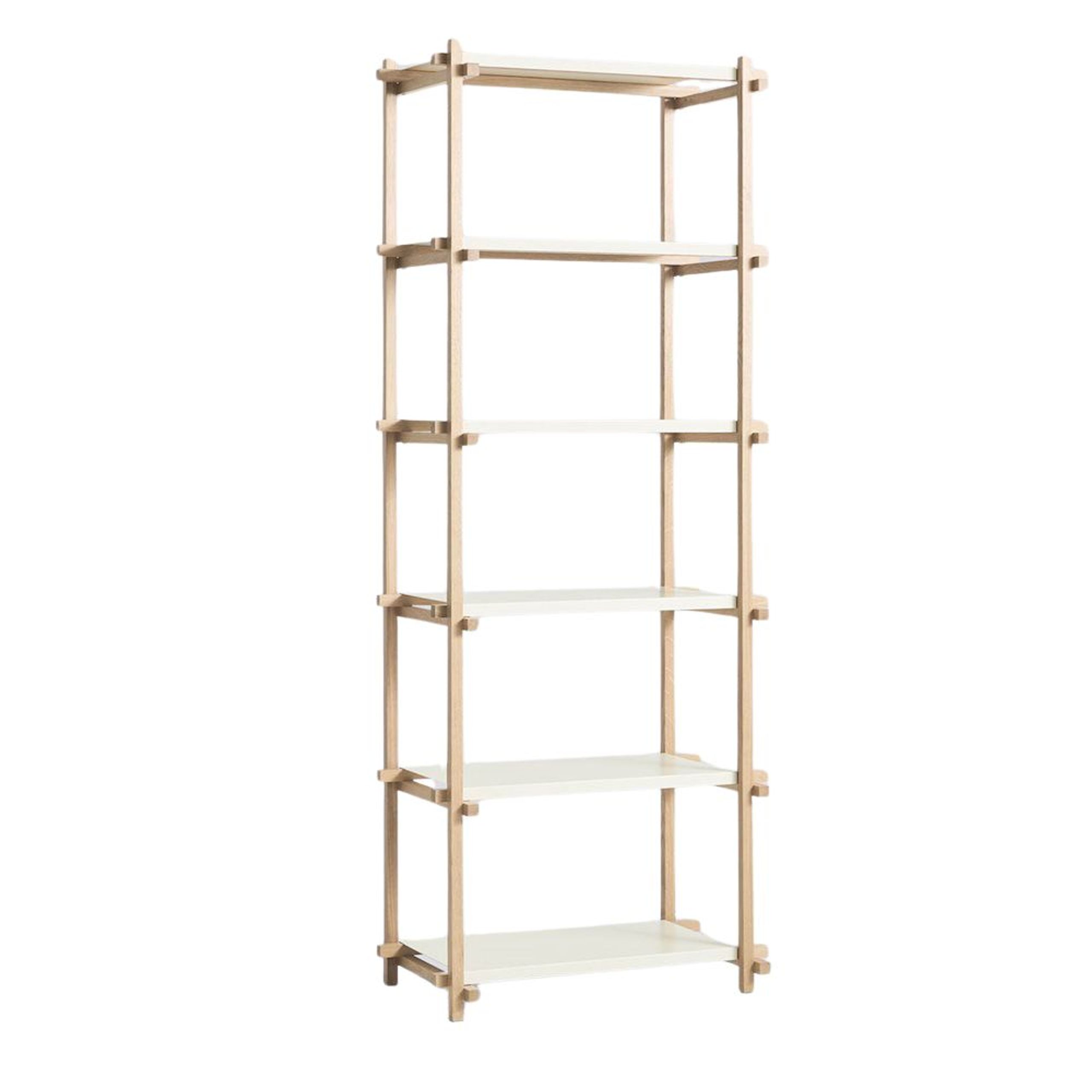 HAY - Librería - Woody / High - Single Section - Soaped Oak / Almond White Steel
