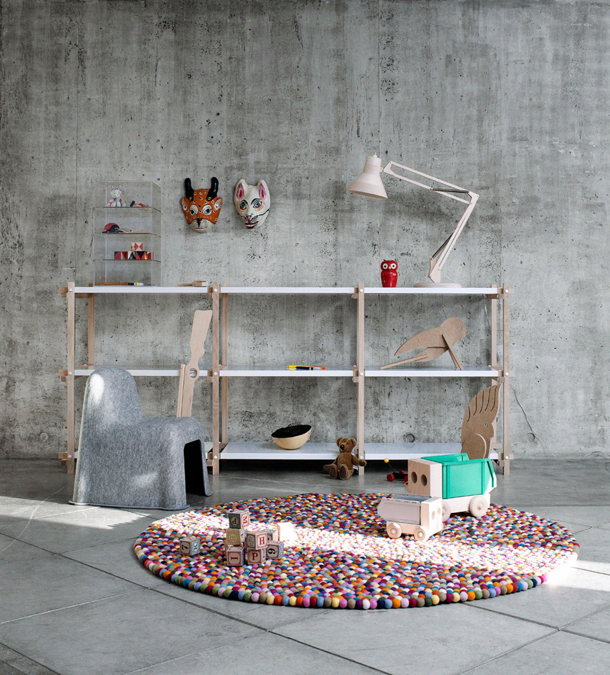 HAY - Reol - Woody / Low - Triple Section - Smokey Grey Beech / Clear Glass