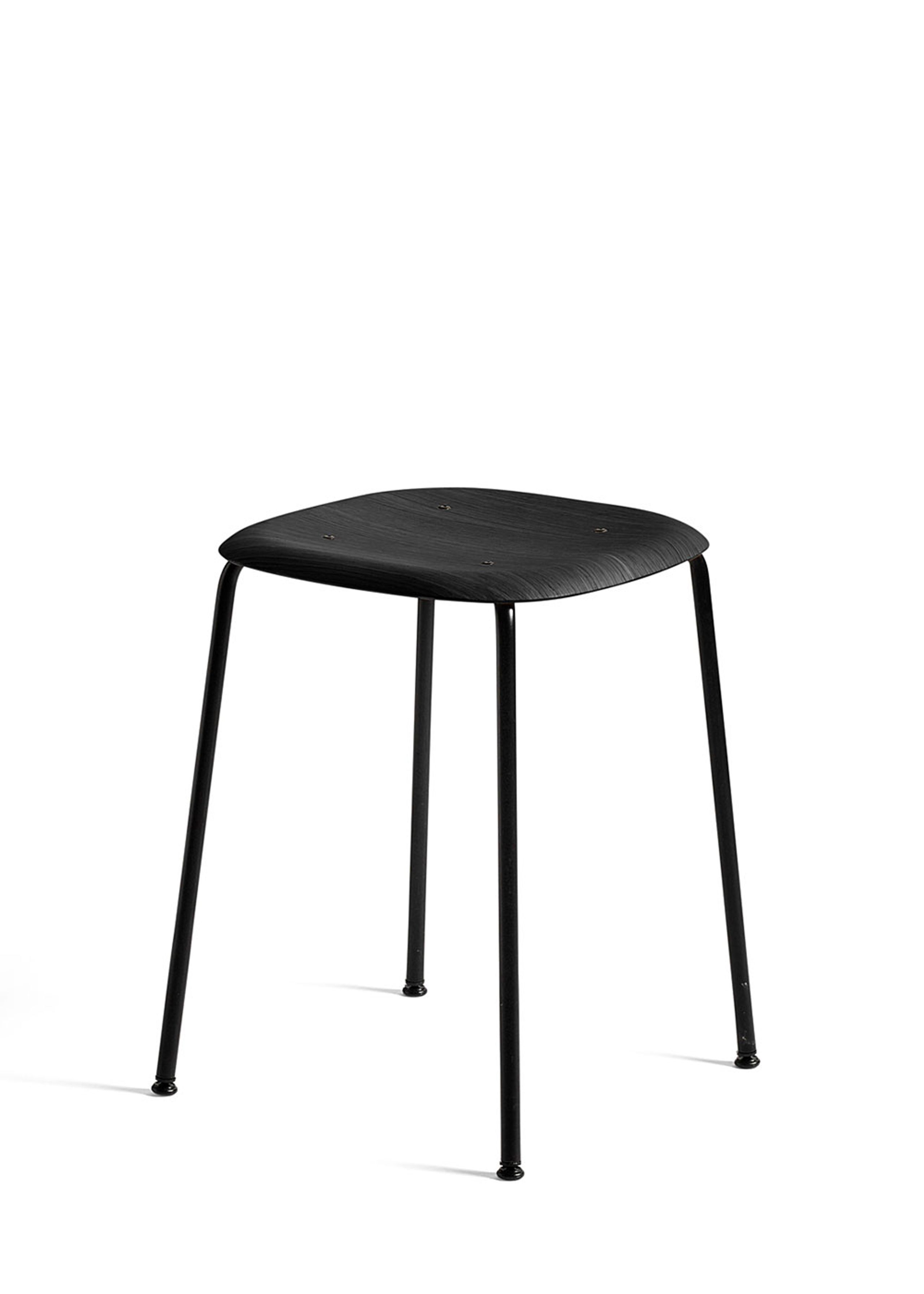 HAY - Hocker - Soft Edge 70 - Black/Black Steel