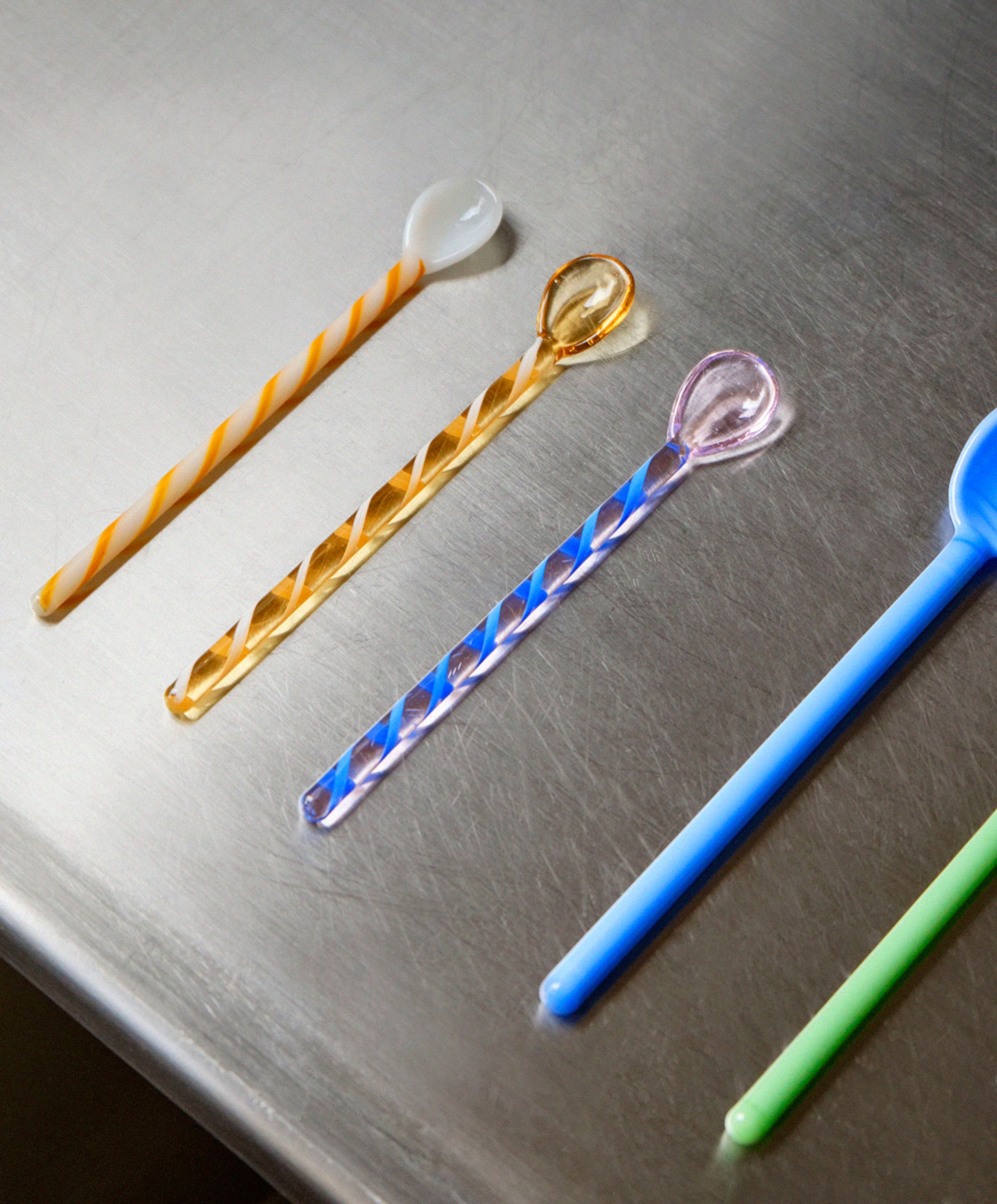 HAY - Cucchiai - Glass Spoons - Round - Aubergine & Light Pink