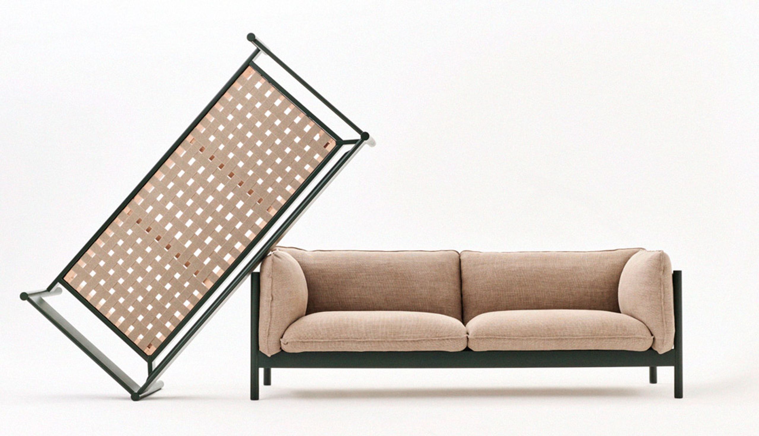 HAY - Canapé 3 personnes - Arbour 2-seater Sofa - Oiled Waxed Walnut / Nevada NV2488S