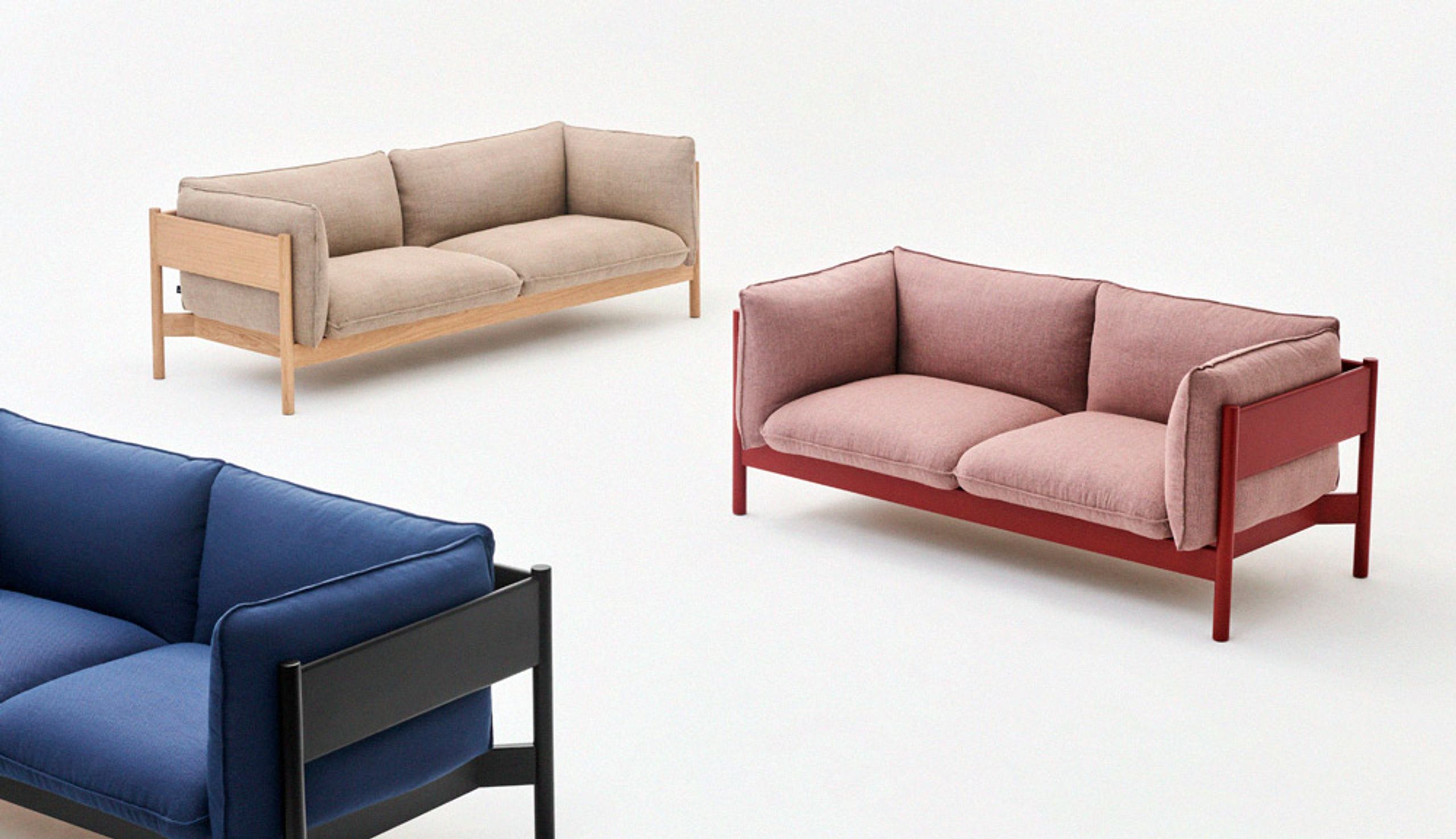 HAY - Canapé 3 personnes - Arbour 2-seater Sofa - Oiled Waxed Walnut / Nevada NV2488S