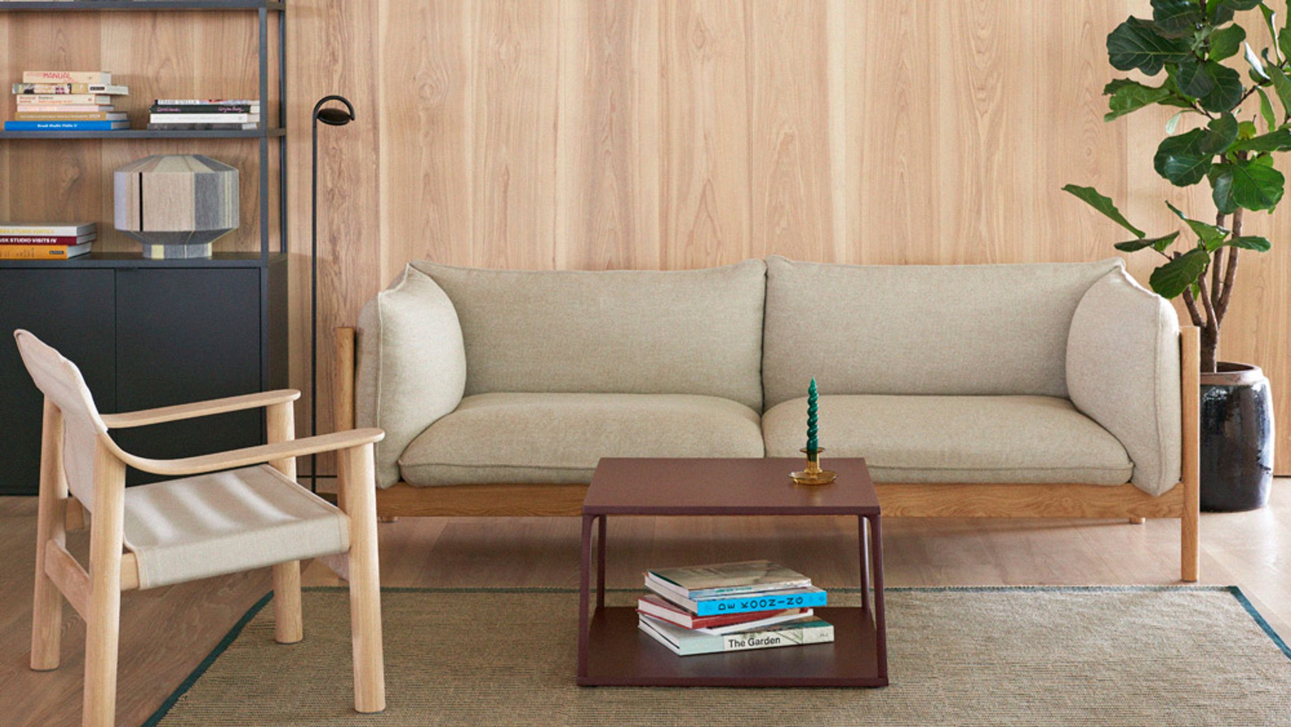 HAY - Couch - Arbour 3-seater Sofa - Oiled Waxed Oak / Hallingdal 220