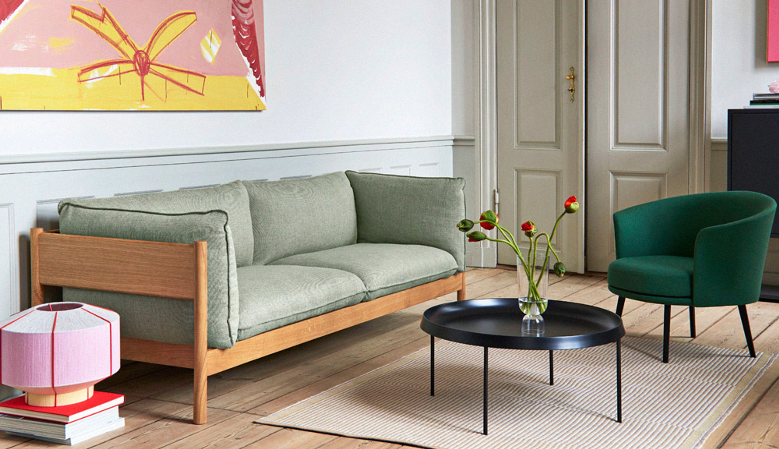 HAY - Couch - Arbour 3-seater Sofa - Oiled Waxed Oak / Hallingdal 220