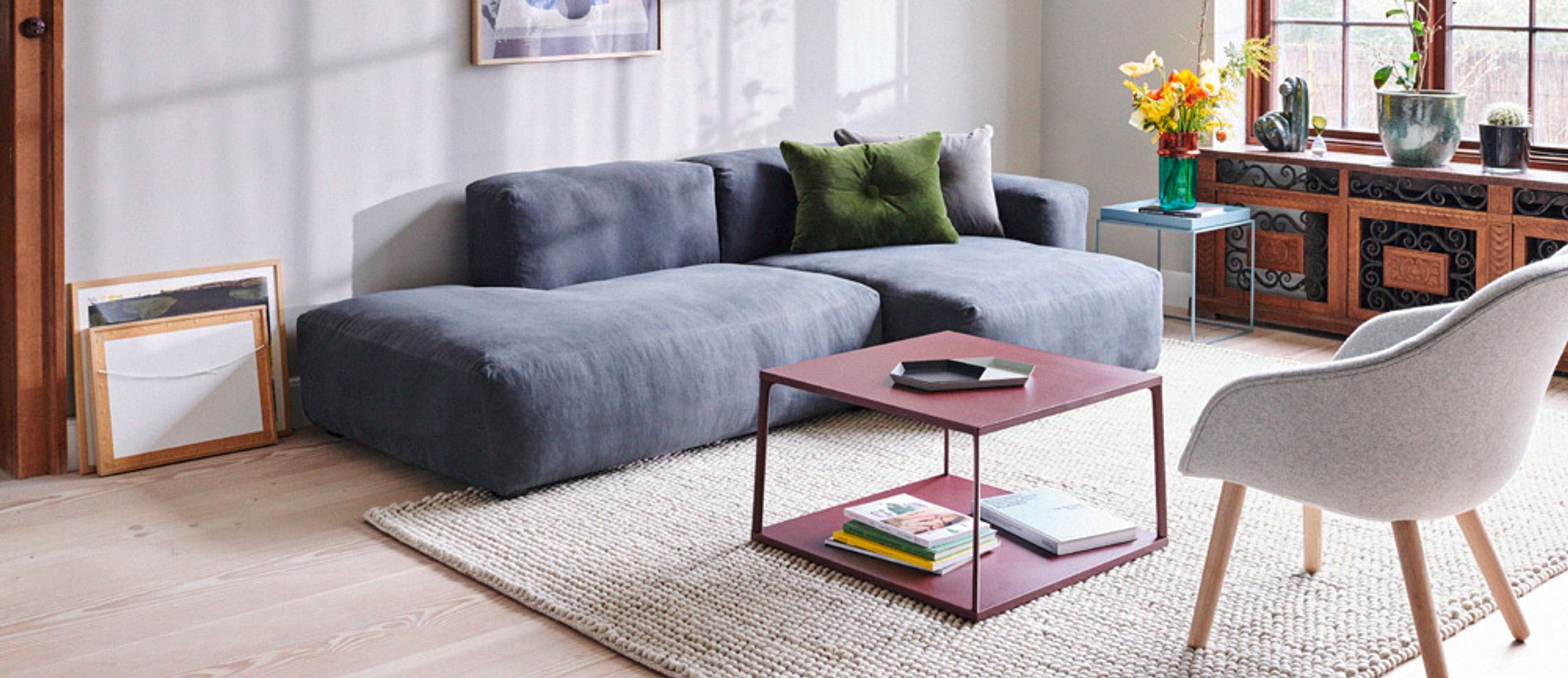 HAY - Sofa - Mags Soft Sofa Low Armrest / 2.5 Seater - Combination 3 / Hallingdal 116