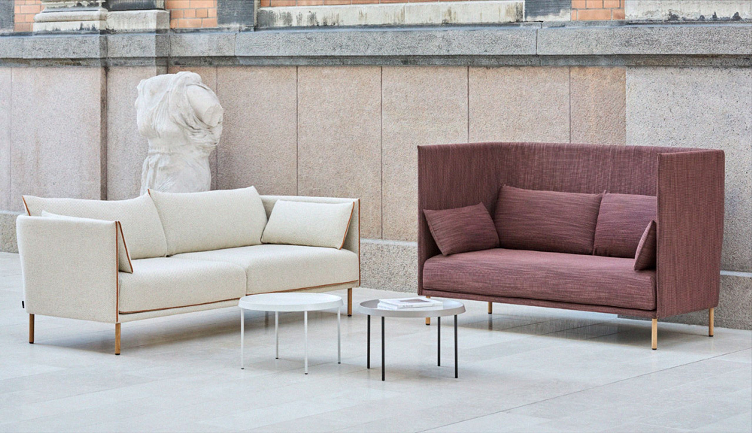 HAY - Couch - Silhouette Mono / 3 Seater - Chromed Steel / Linara 142