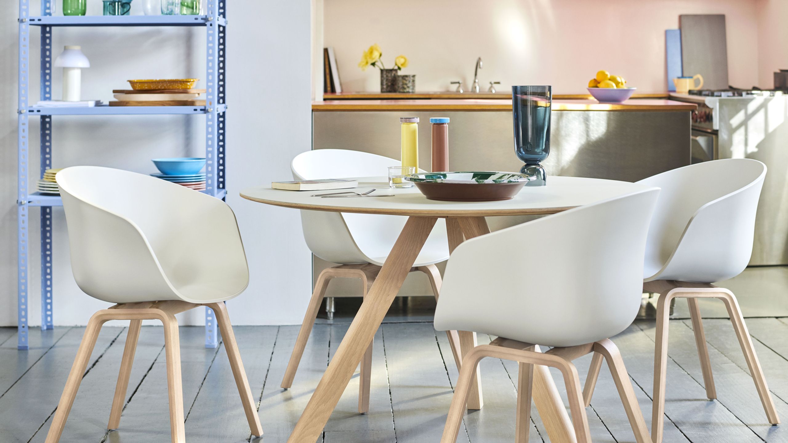 HAY - Sofabord - CPH 20 Round / Ø120 - Tabletop: Off-White Linoleum