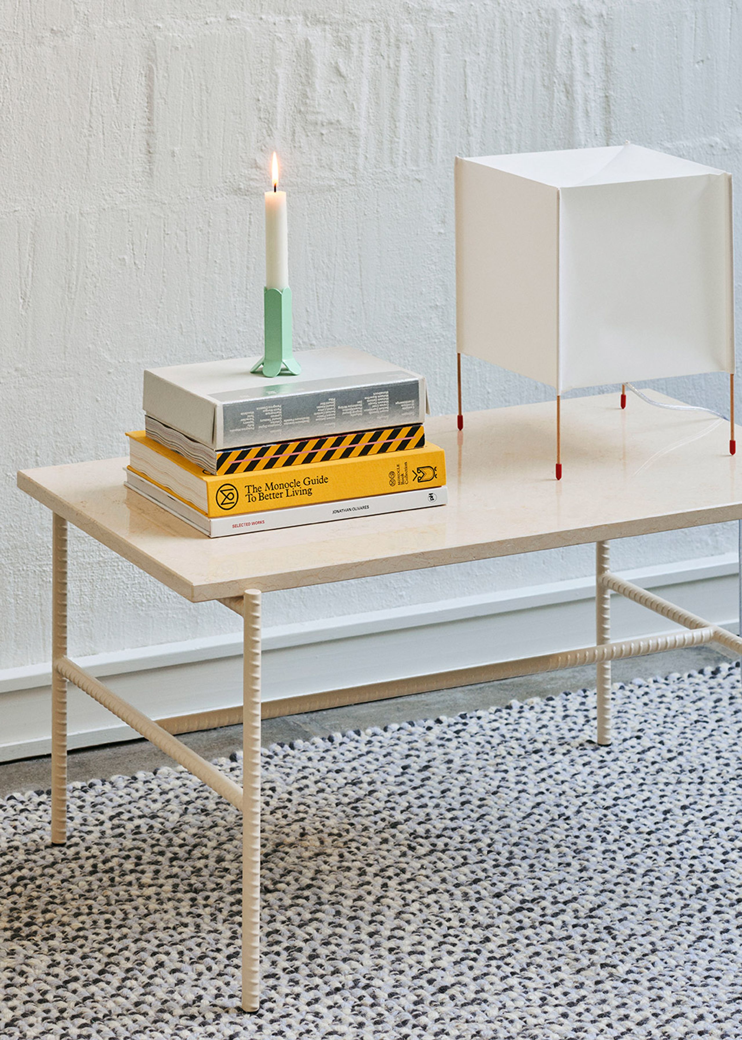 HAY - Soffbord - Rebar Coffee Table - Small - Fossil Grey / Grey Marble