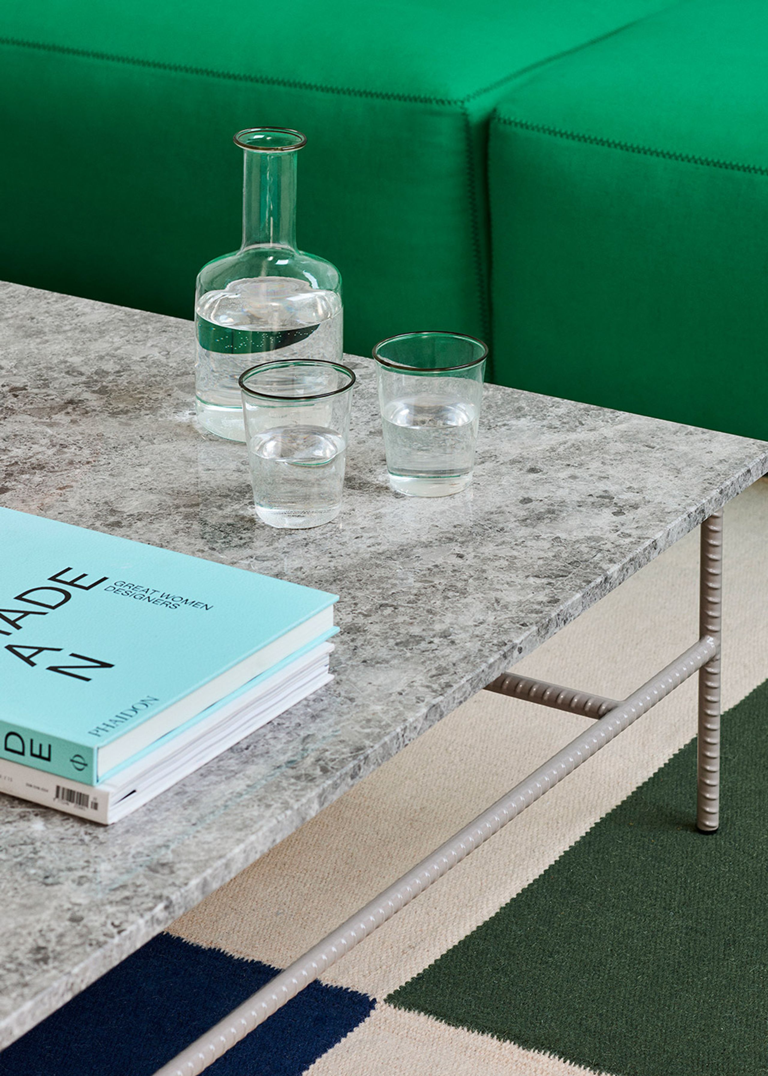 HAY - Soffbord - Rebar Coffee Table - Small - Fossil Grey / Grey Marble