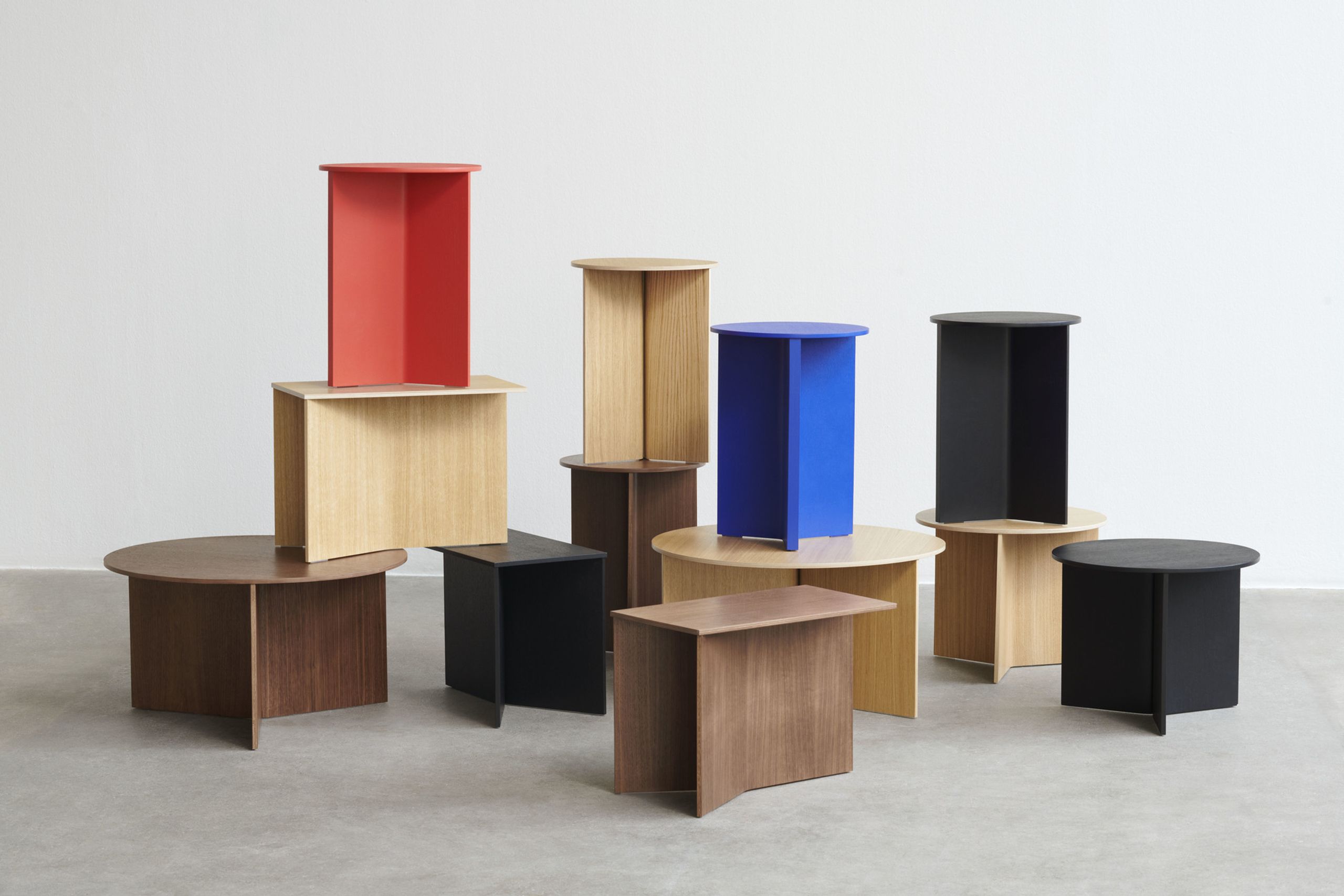 HAY - Sofabord - Slit table wood - Round oak