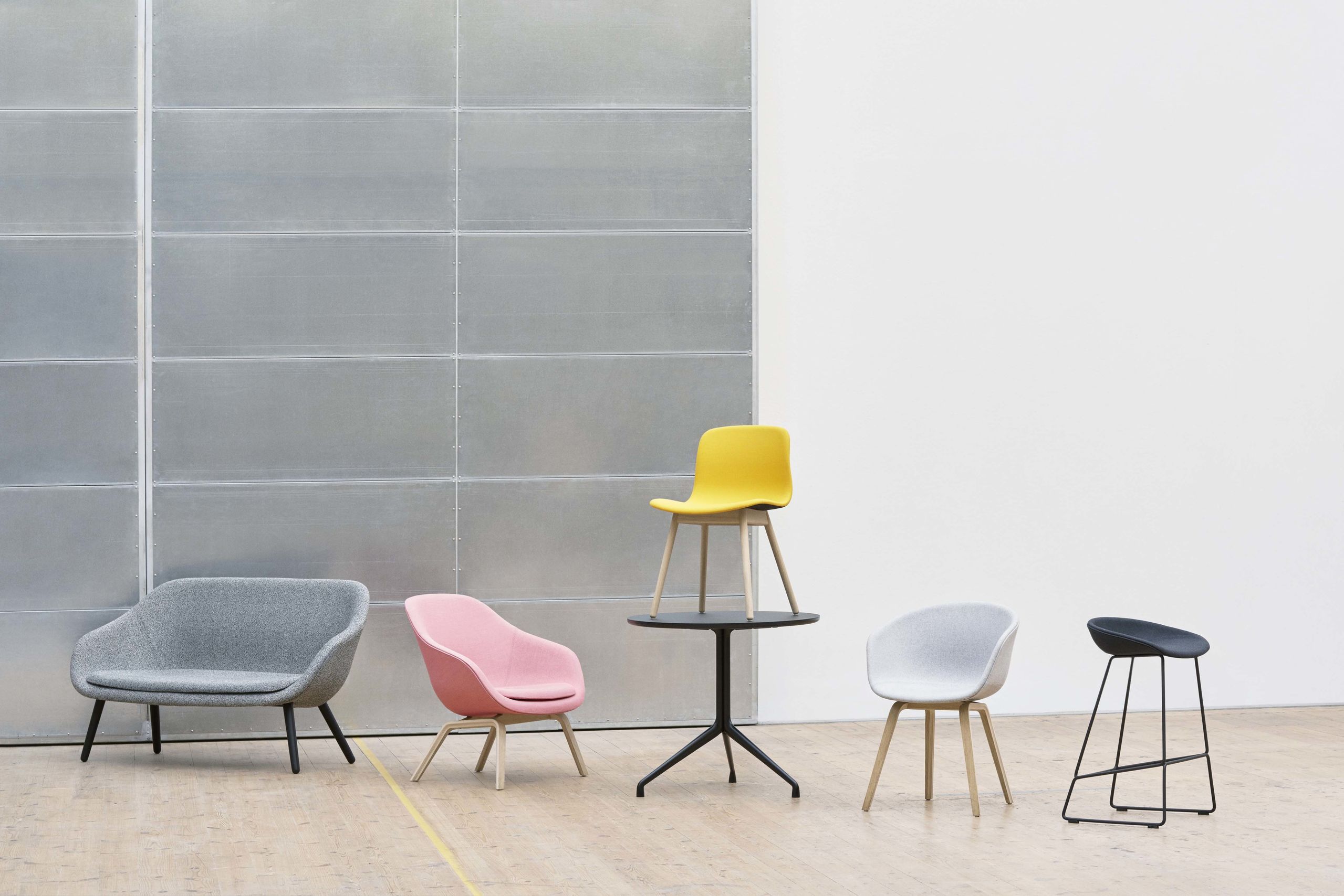 HAY - Spisebord - About A Table 20 - Black Linoleum / Powder Coated Black 100