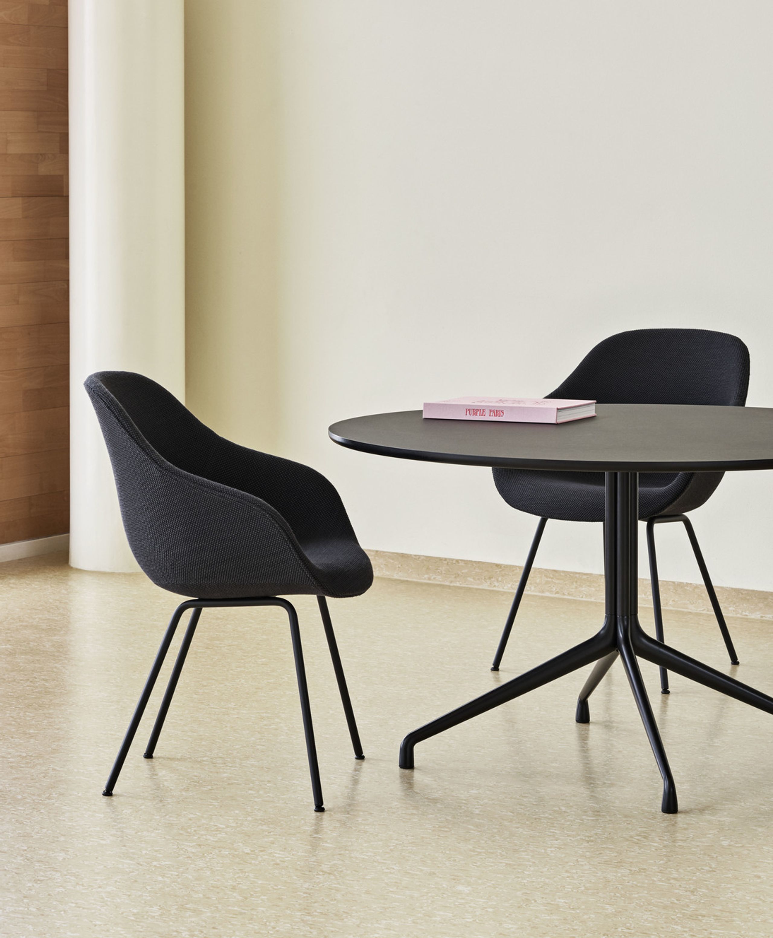 HAY - Dining Table - About A Table 20 - Black Linoleum / Powder Coated Black 105