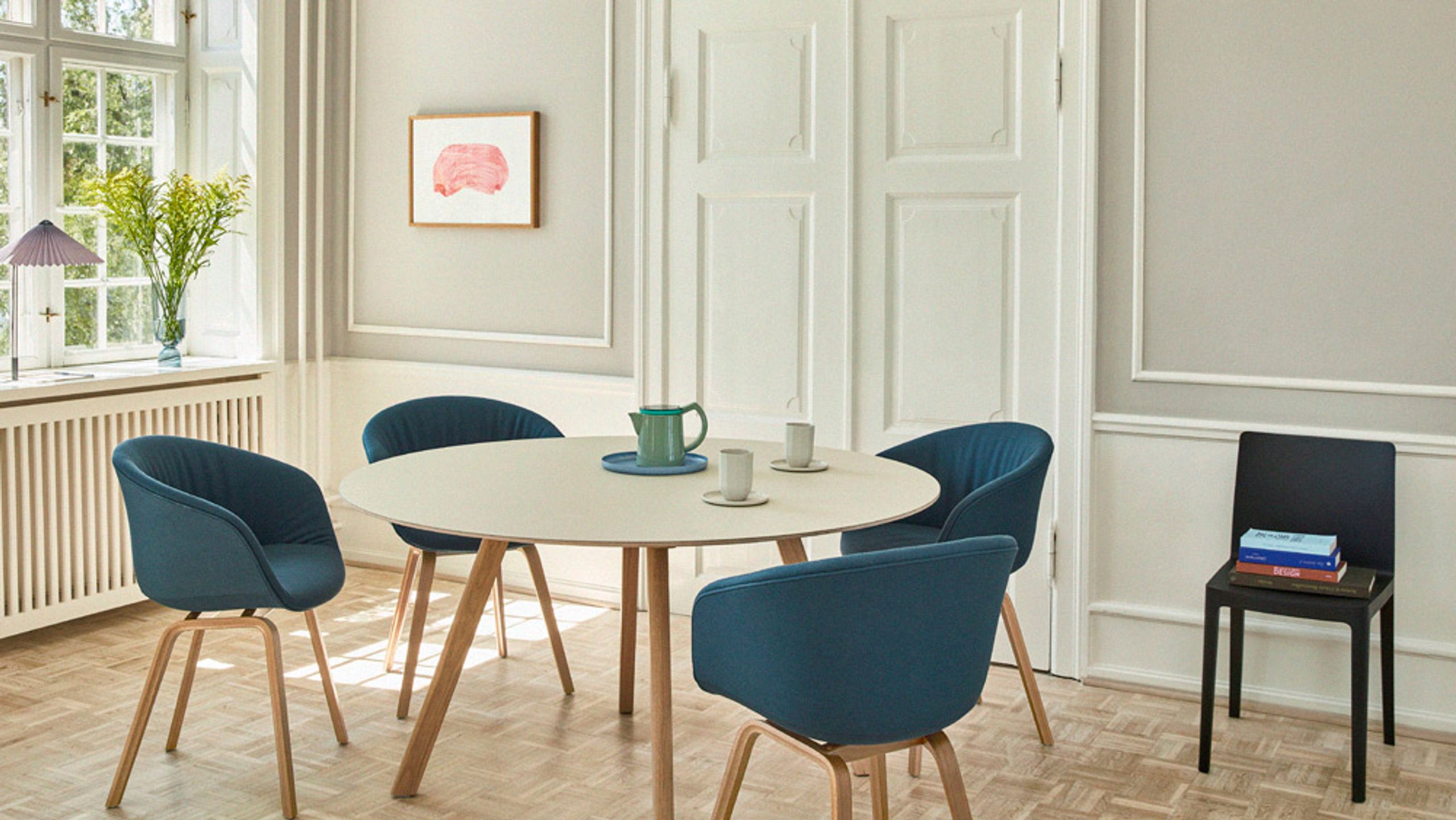 HAY - Dining Table - CPH 25 Round - Tabletop: Off-White Linoleum