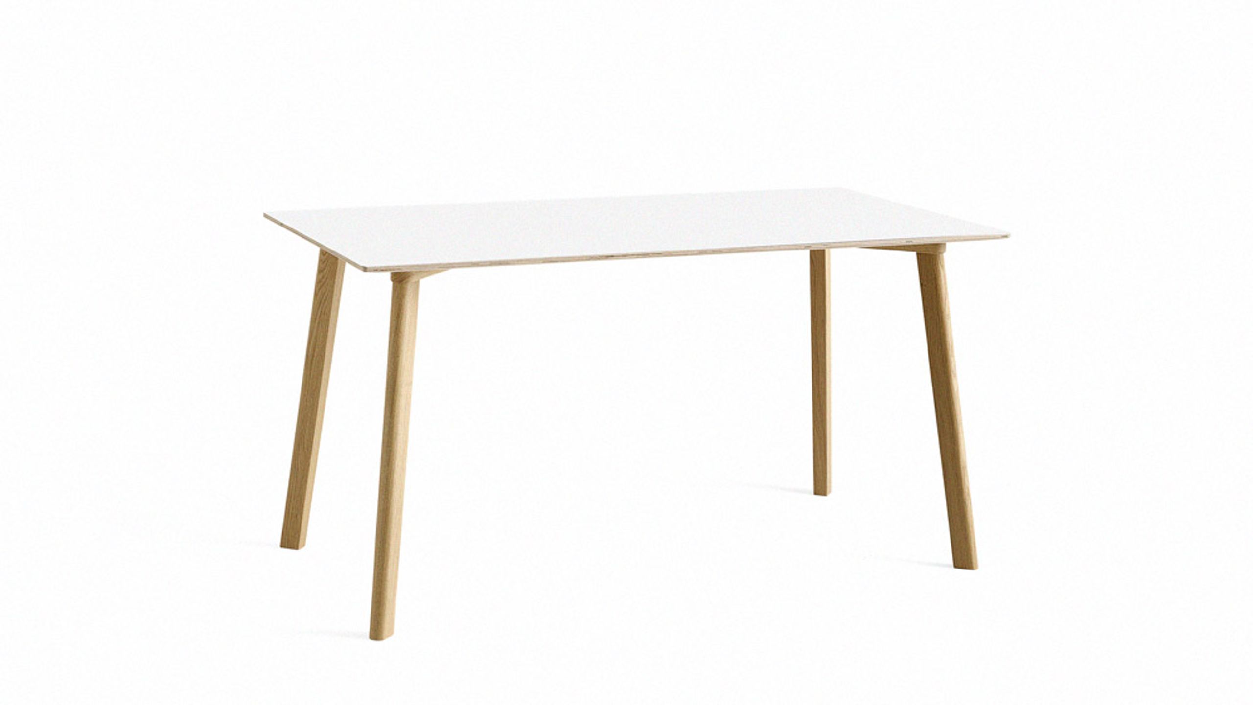 HAY - Eettafel - CPH Deux 210 / L140 x W75 cm - Tabletop: Pearl White Laminate