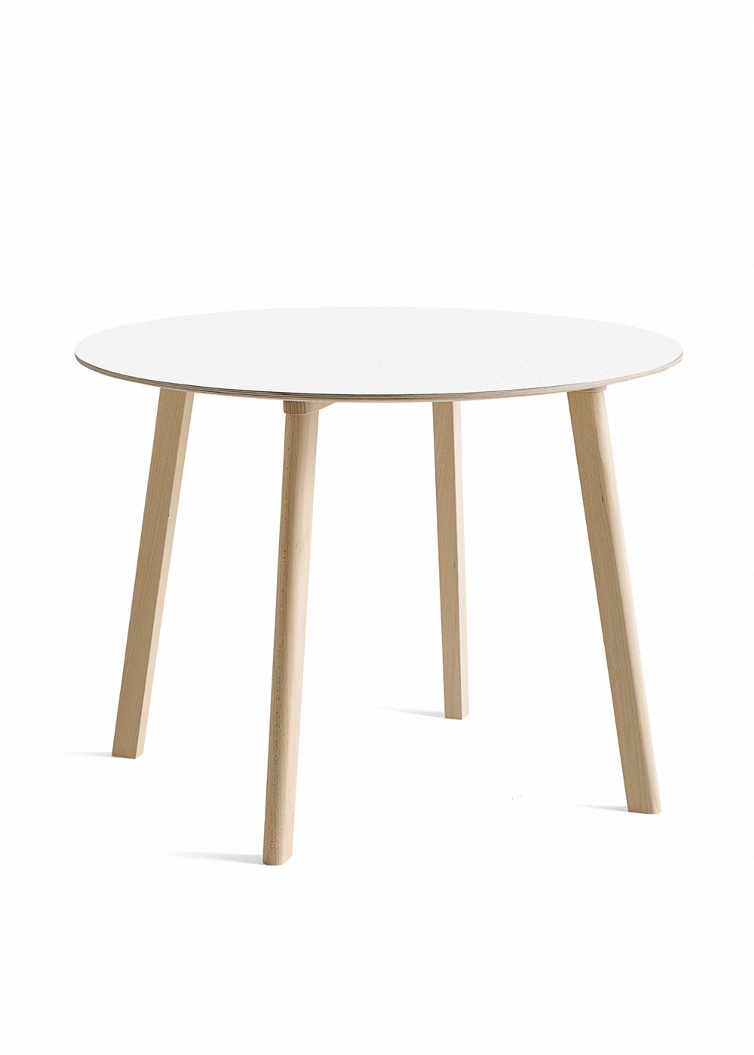 HAY - Dining Table - CPH Deux 220 Round / Ø98 - Tabletop: Pearl White Laminate