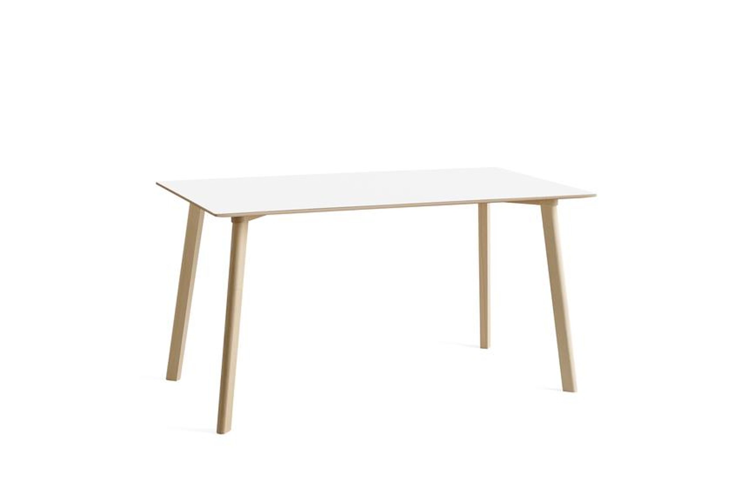 HAY - Dining Table - CPH Deux 210 2.0 - Pearl White Laminate / Untreated Beech - 140
