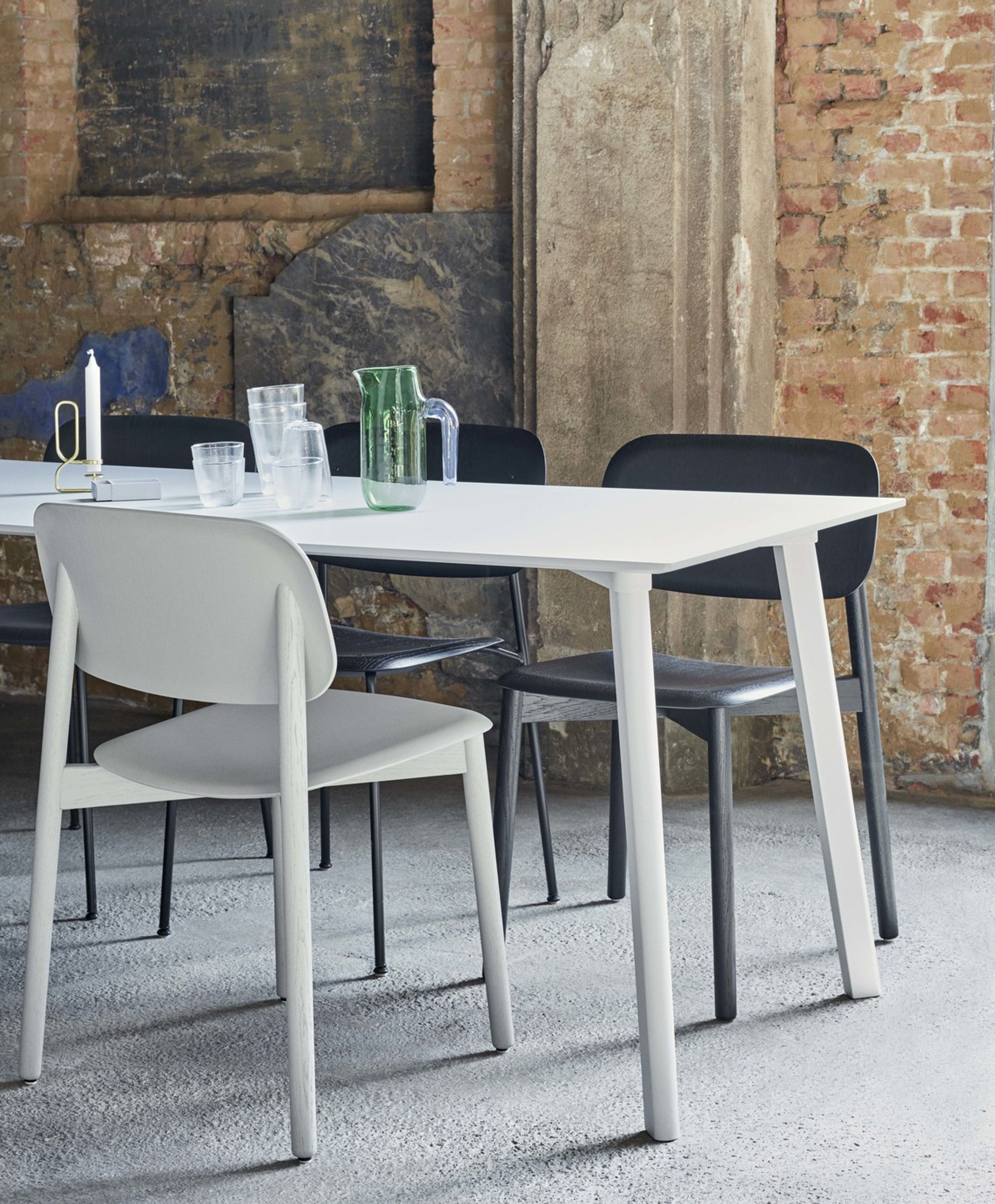 HAY - Matbord - CPH Deux 210 2.0 - Stone Grey Laminate / Lacquered Oak - 200