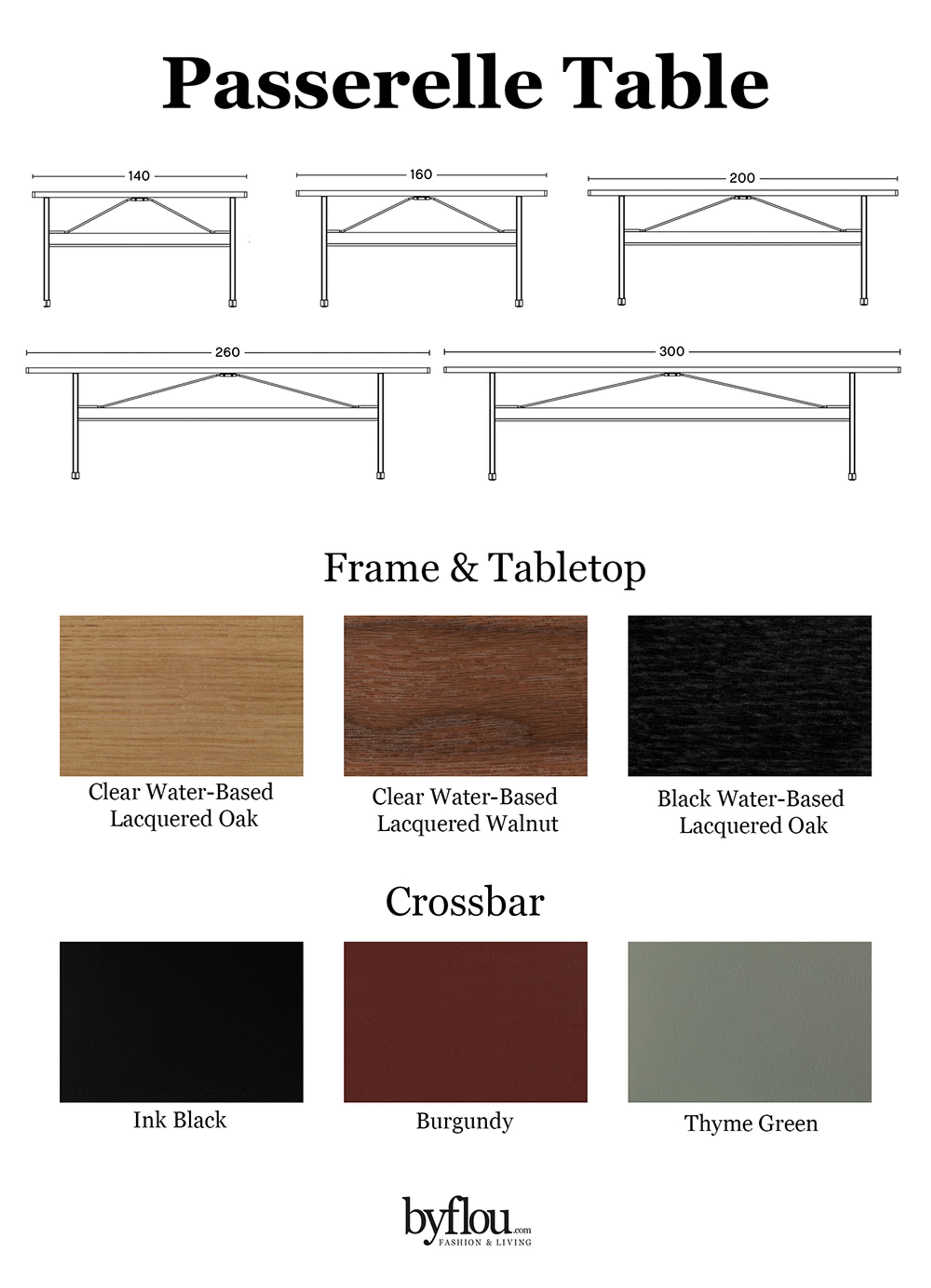HAY - Spisebord - Passerelle Table - Ink Black Water-Based Lacquered Oak w. Ink Black Crossbar