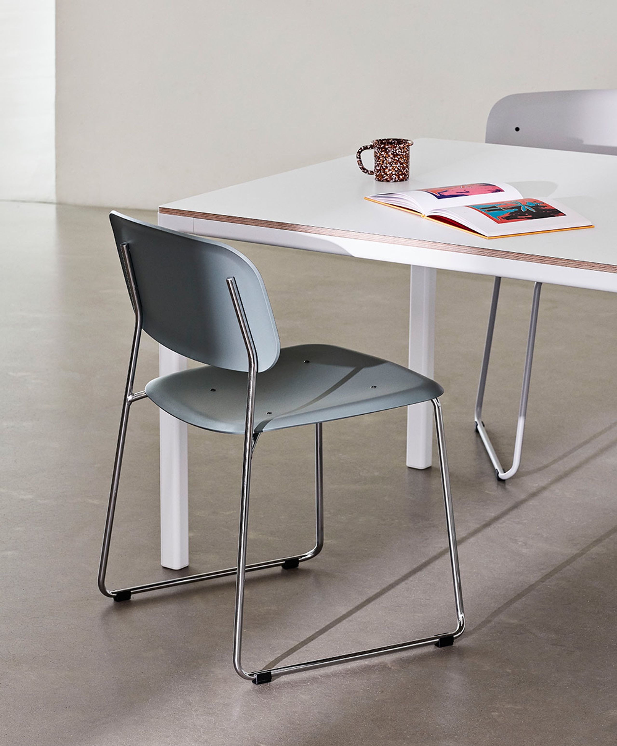 HAY - Dining Table - T12 - Tabletop: White Laminate / Frame: White Powder Coated Aluminium - L250