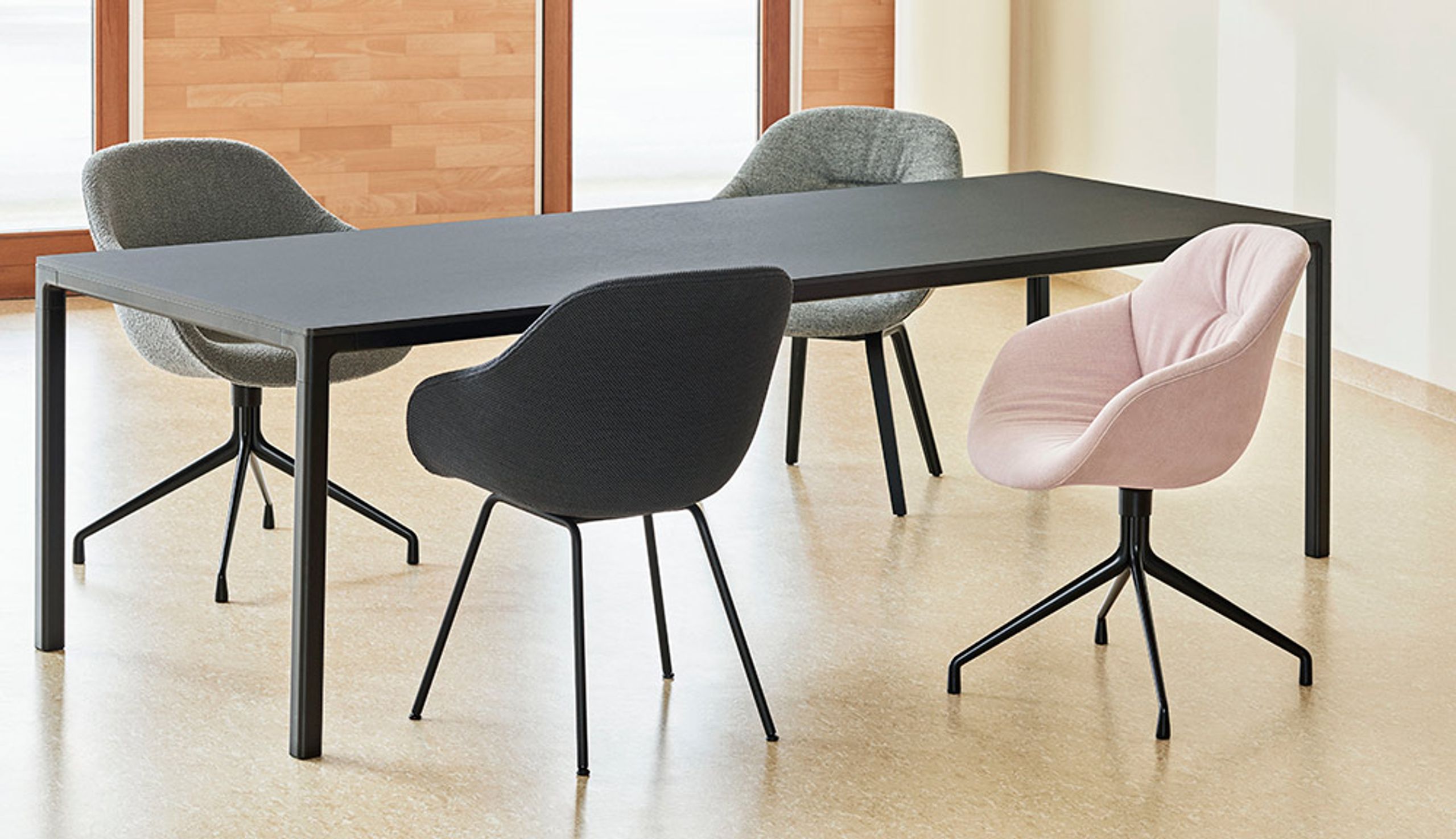 HAY - Dining Table - T12 - Tabletop: White Laminate / Frame: White Powder Coated Aluminium - L250