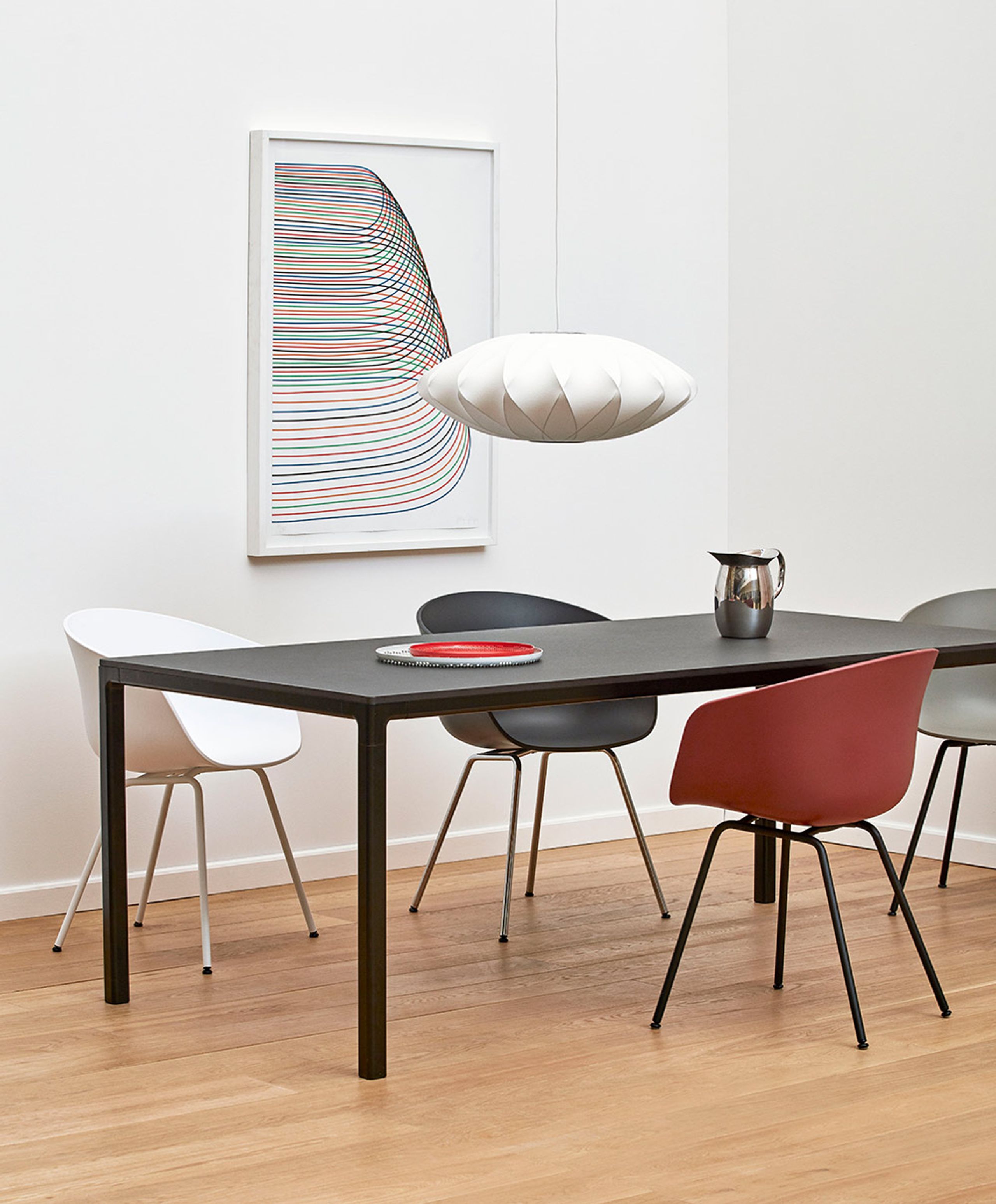 HAY - Dining Table - T12 - Tabletop: White Laminate / Frame: White Powder Coated Aluminium - L250