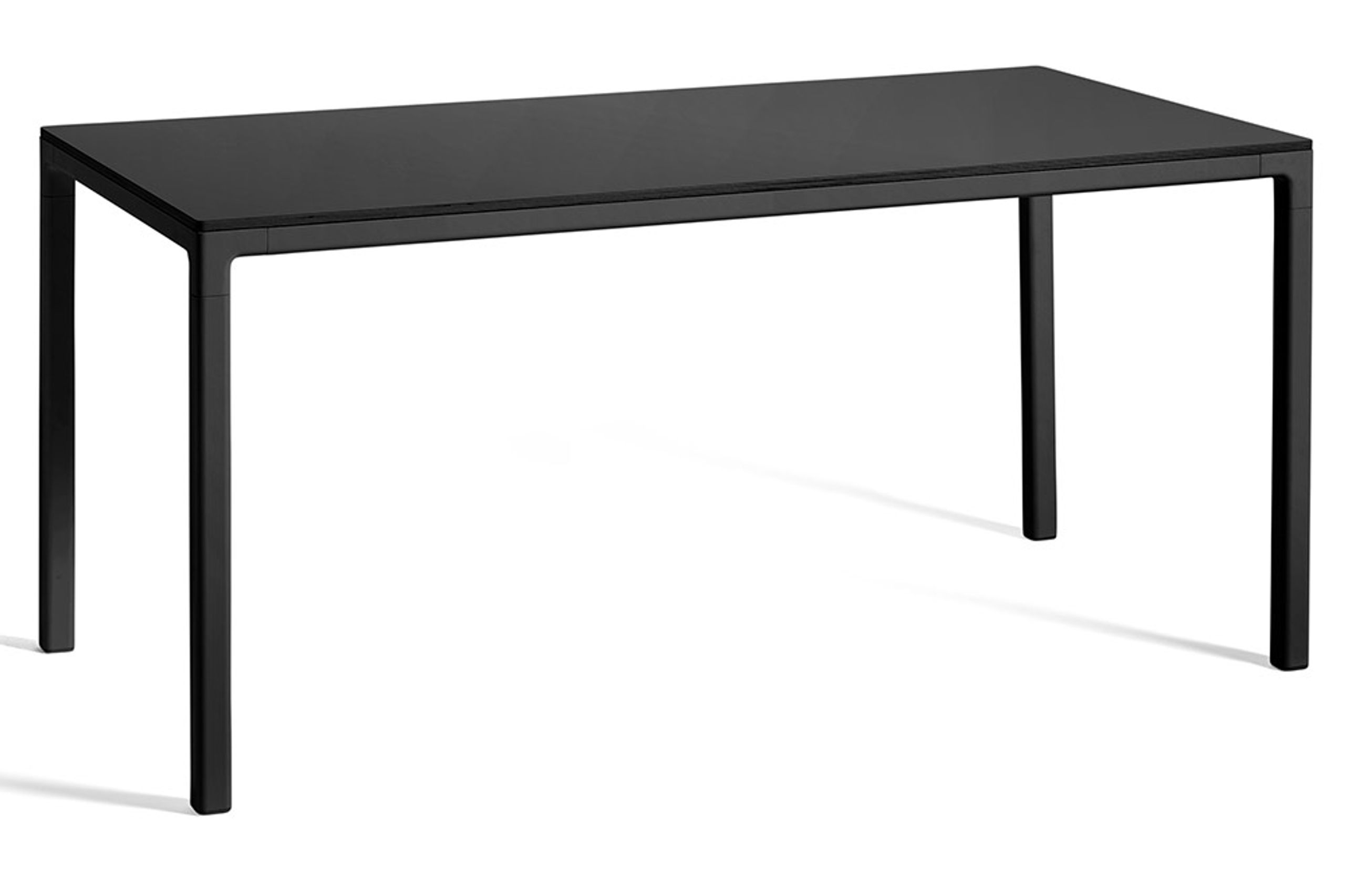 HAY - Stół jadalny - T12 - Tabletop: Black Linoleum / Frame: Black Powder Coated Aluminium - L160