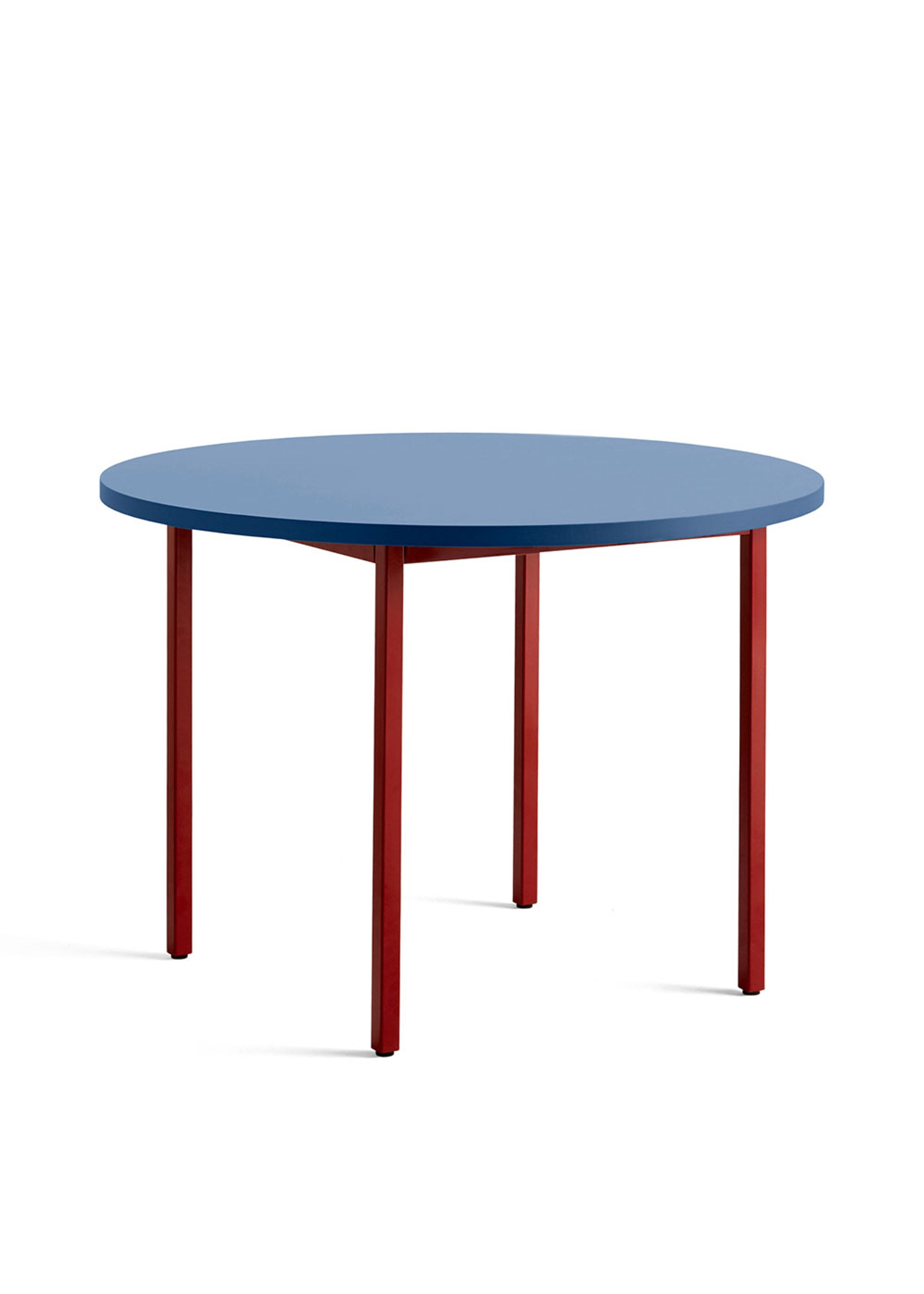 HAY - Dining Table - Two-Colour Table - Round - Maroon Red/Blue