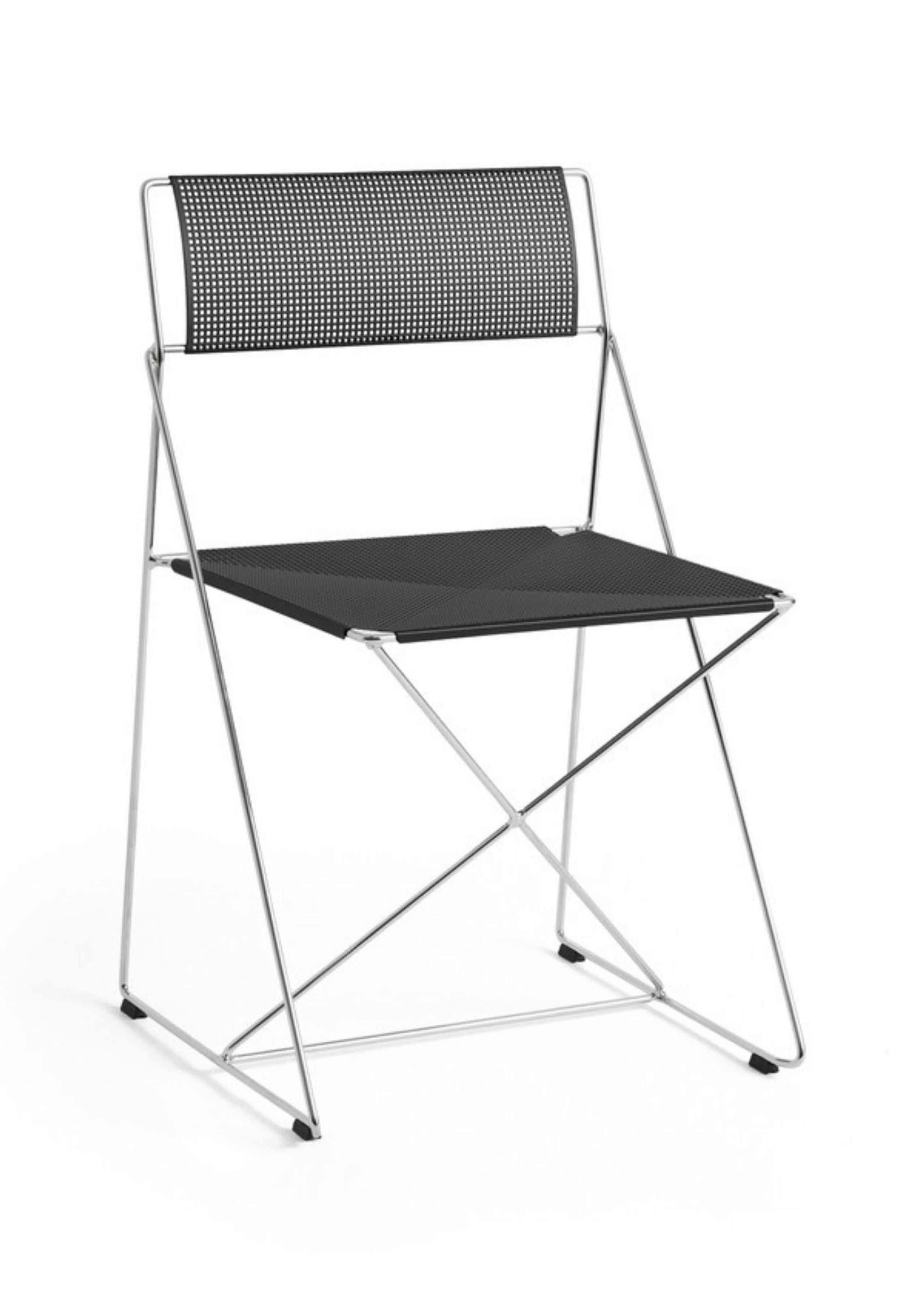 HAY - Spisebordsstol - X-Line Chair - Chrome - Black Powder Coated Steel / Chromed Steel