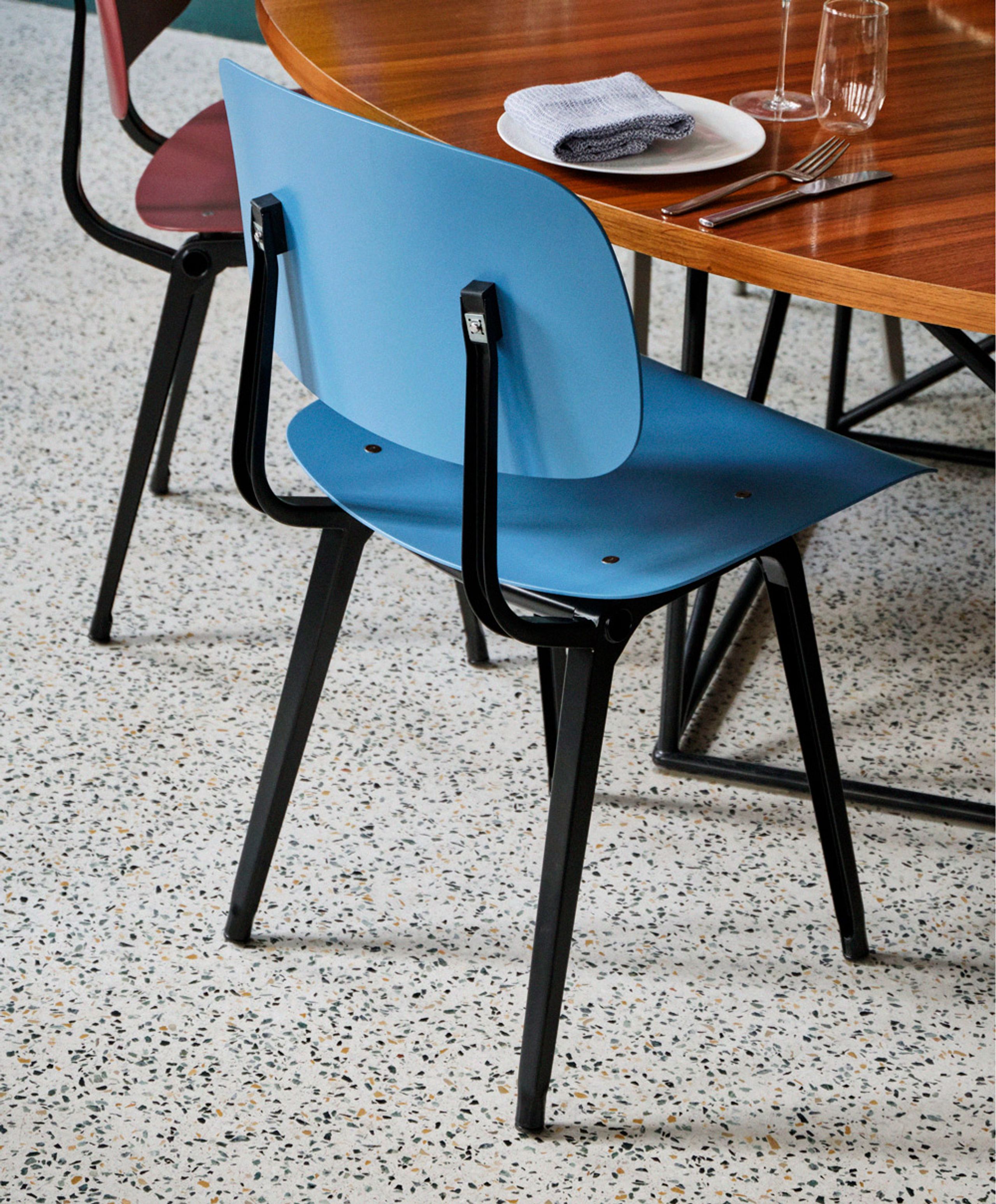 HAY - Chair - Revolt - Black Steel / Azure Blue