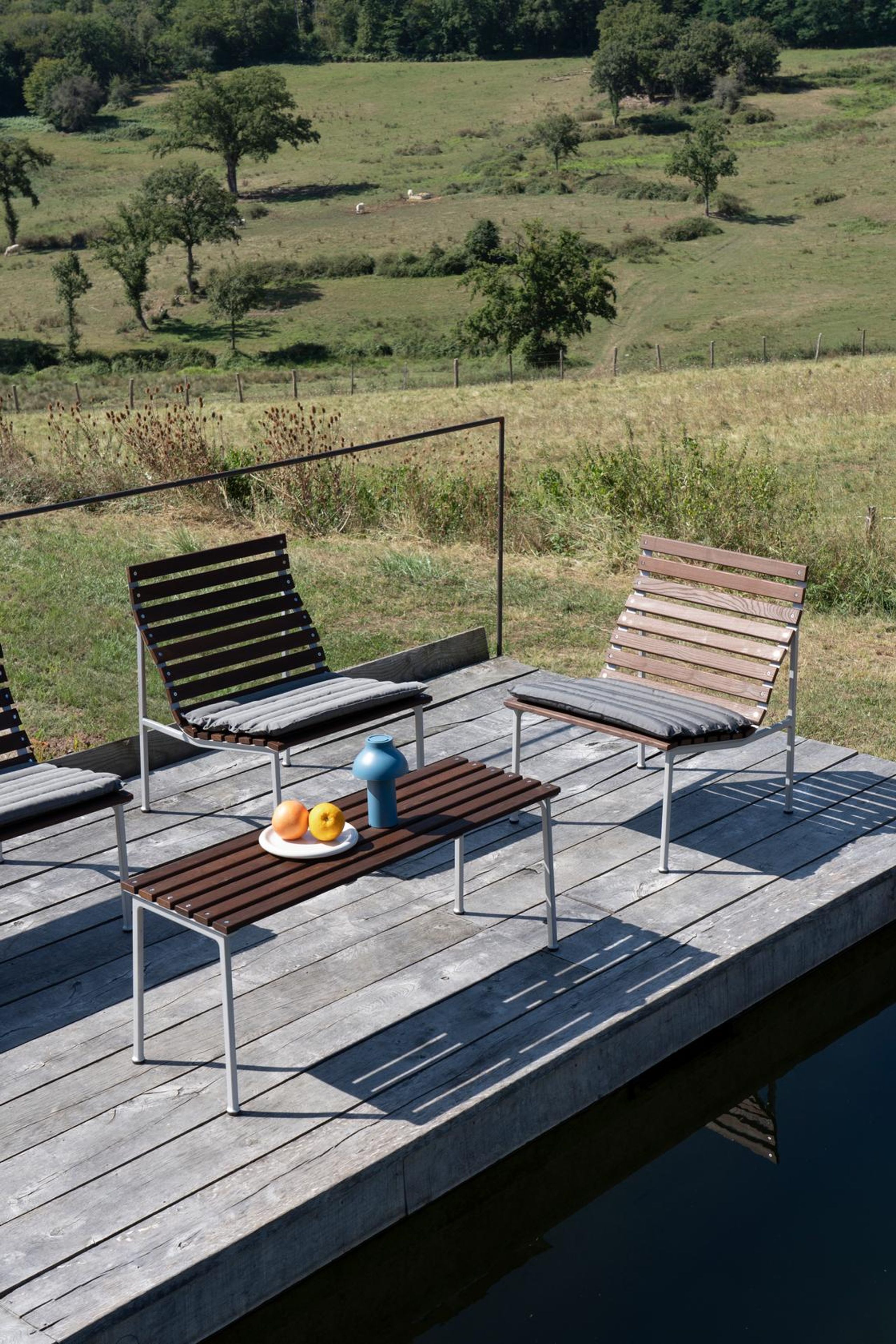 HAY - Garden table - Traverse Table - Heat Treated Oiled Ash / Aluminium - W75